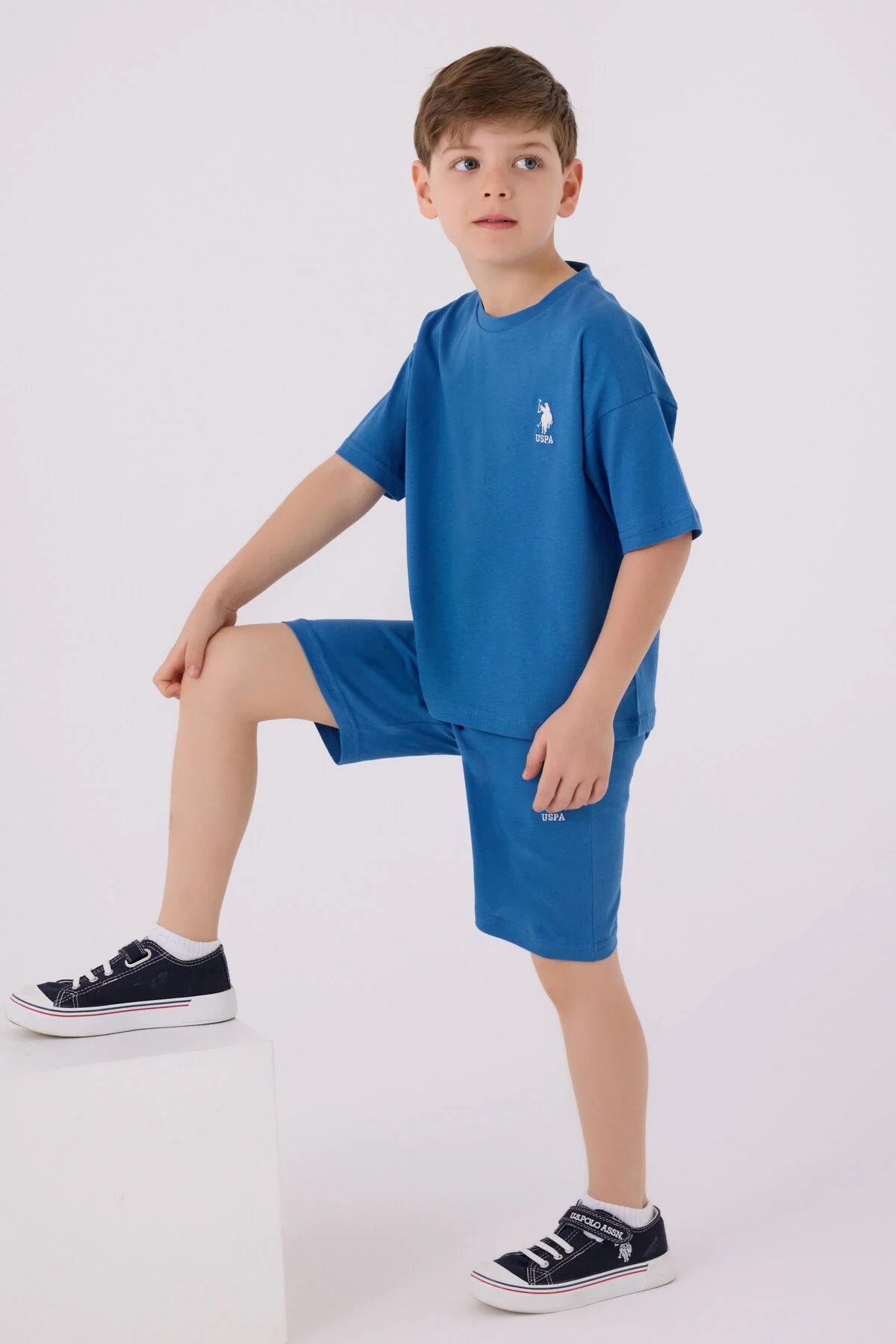 U.S. Polo Assn Erkek Çocuk Mavi Bermuda Takım