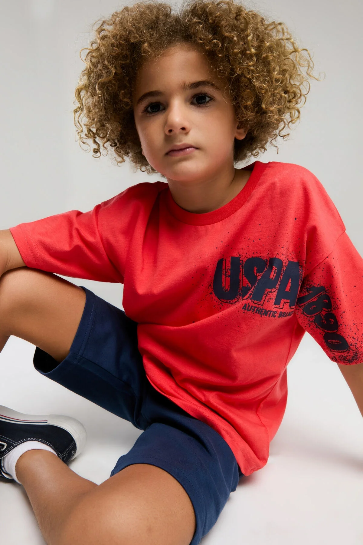 U.S. Polo Assn Erkek Çocuk Kırmızı Bermuda Takım