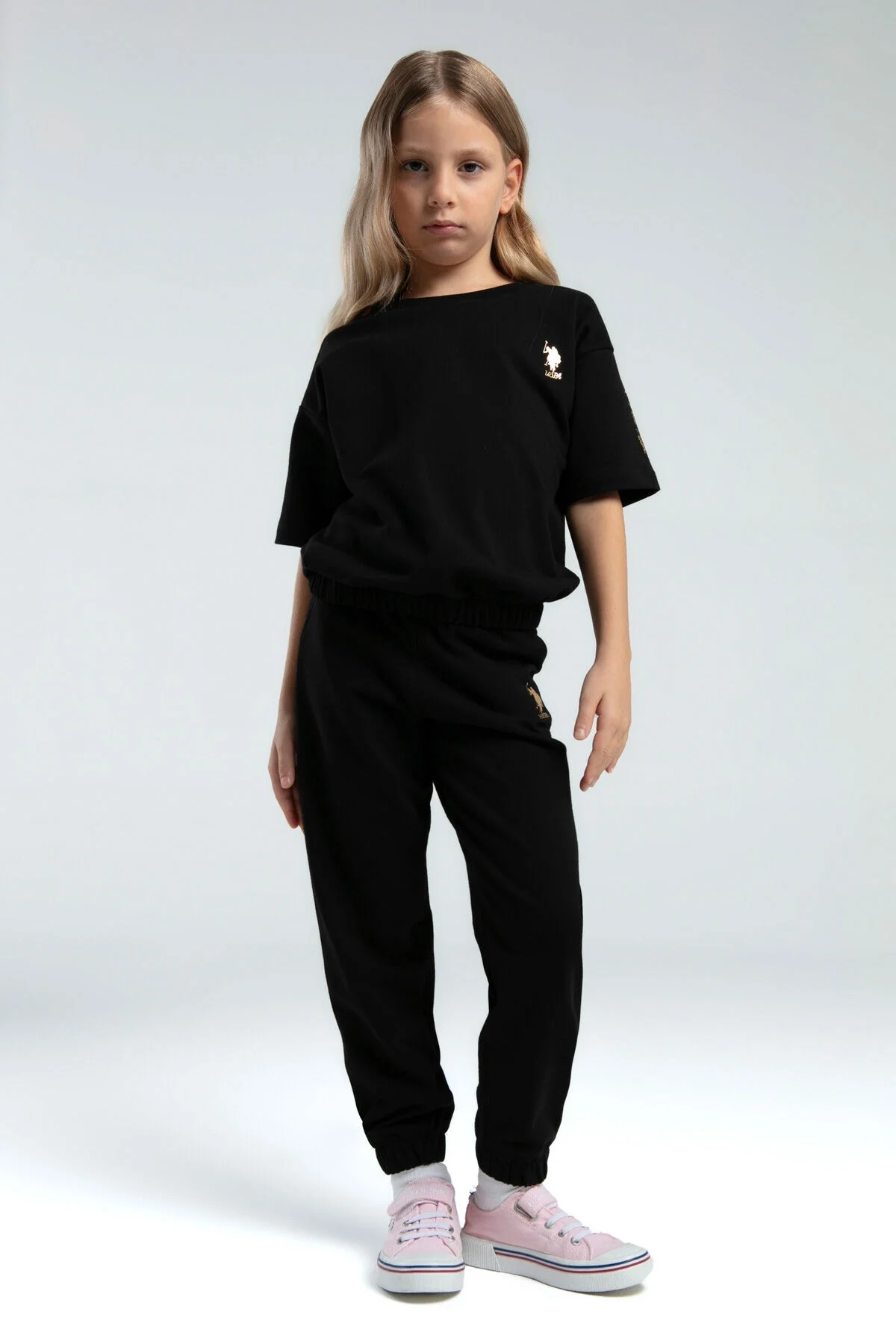 U.S. Polo Assn Kız Çocuk Siyah Pijama Takımı