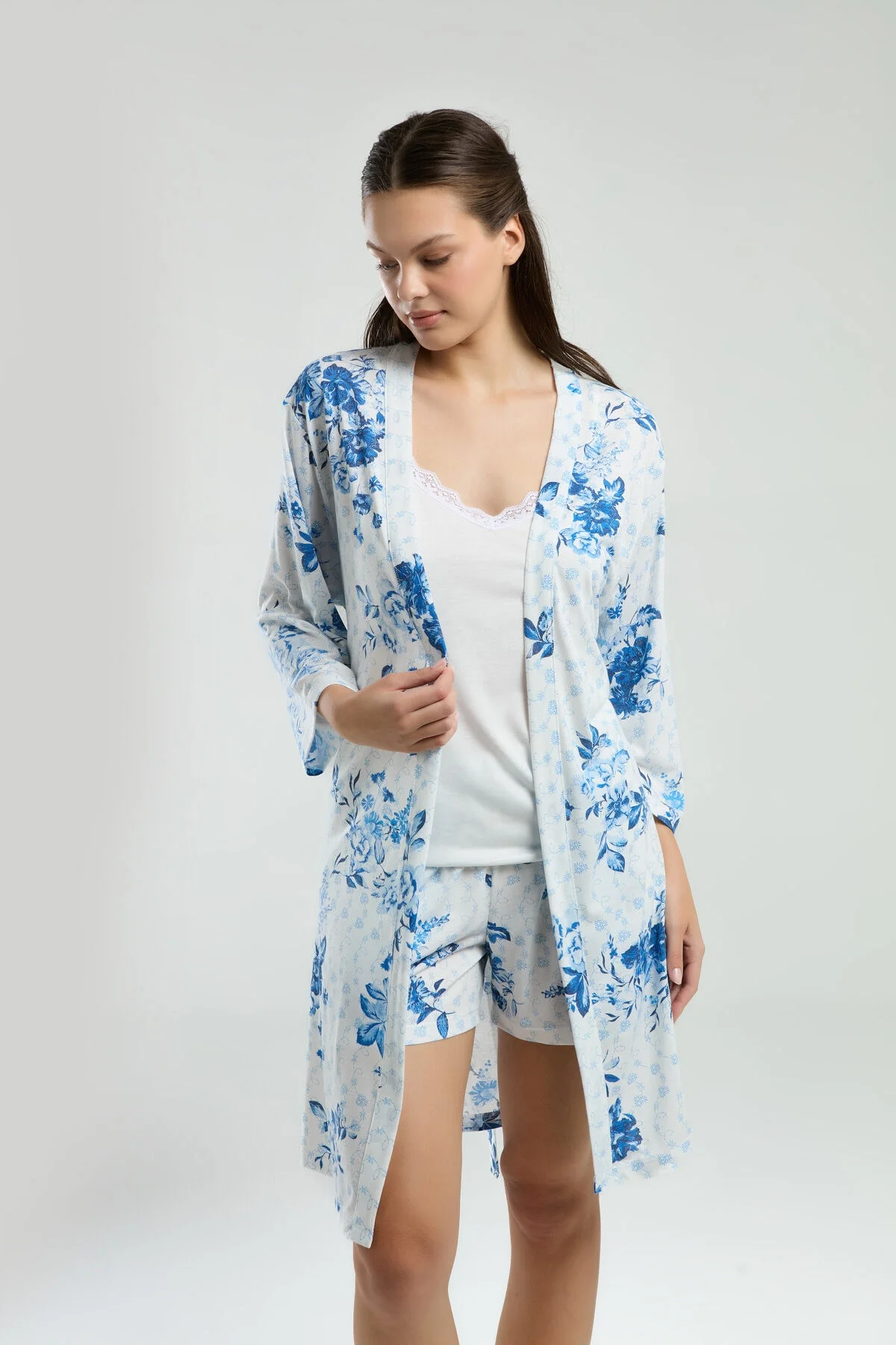 Pierre Cardin Kadın Beyaz Sabahlık Takım