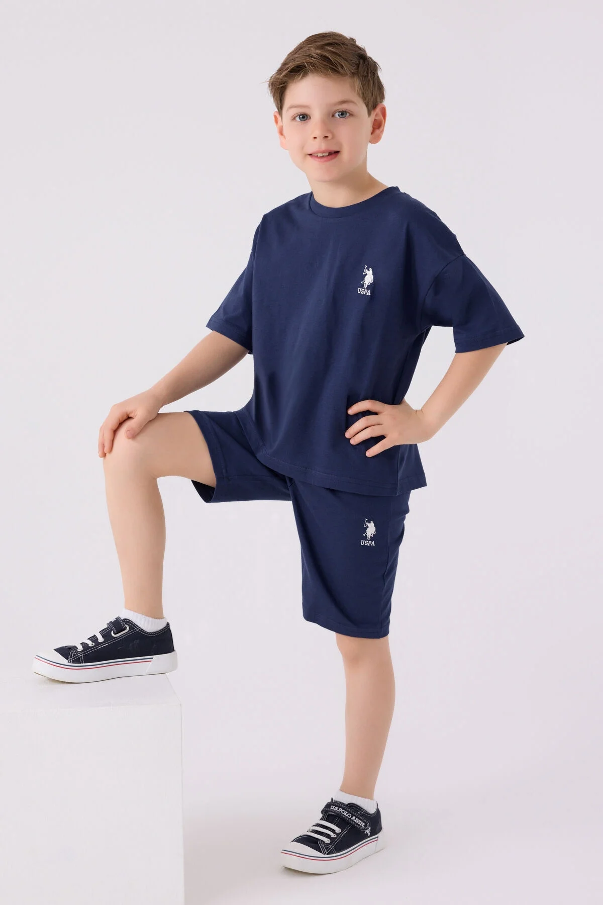 U.S. Polo Assn Erkek Çocuk Mavi Bermuda Takım