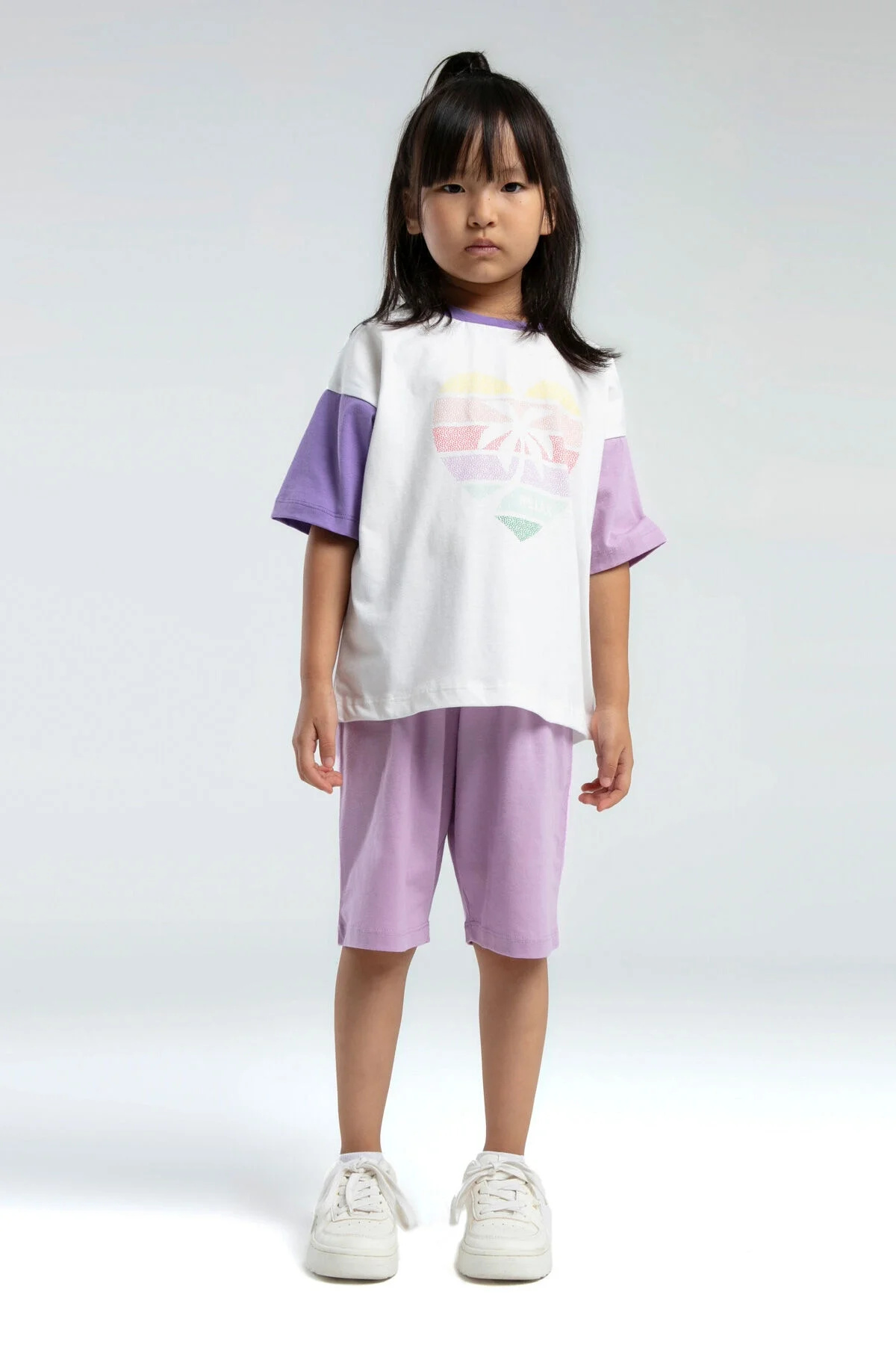 Rolypoly Kız Çocuk Mor Bermuda Takım