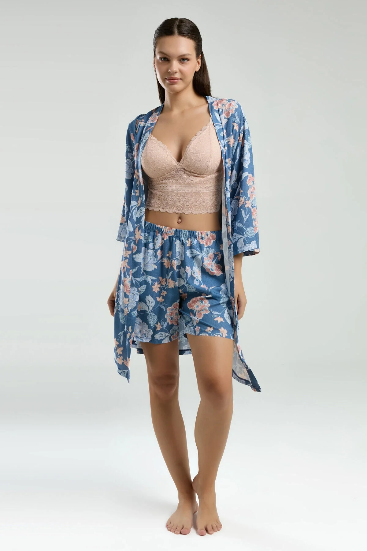 Arnetta Kadın Mavi Sabahlık Takım