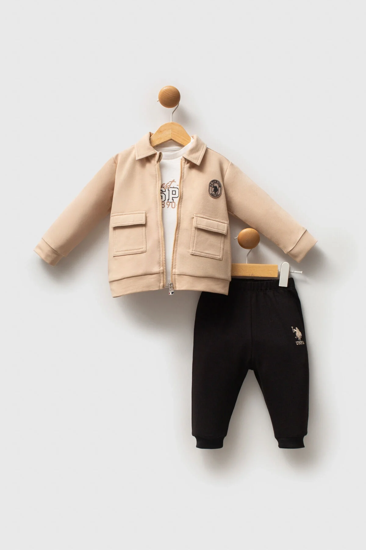 U.S. Polo Assn Erkek Bebek Krem Takım