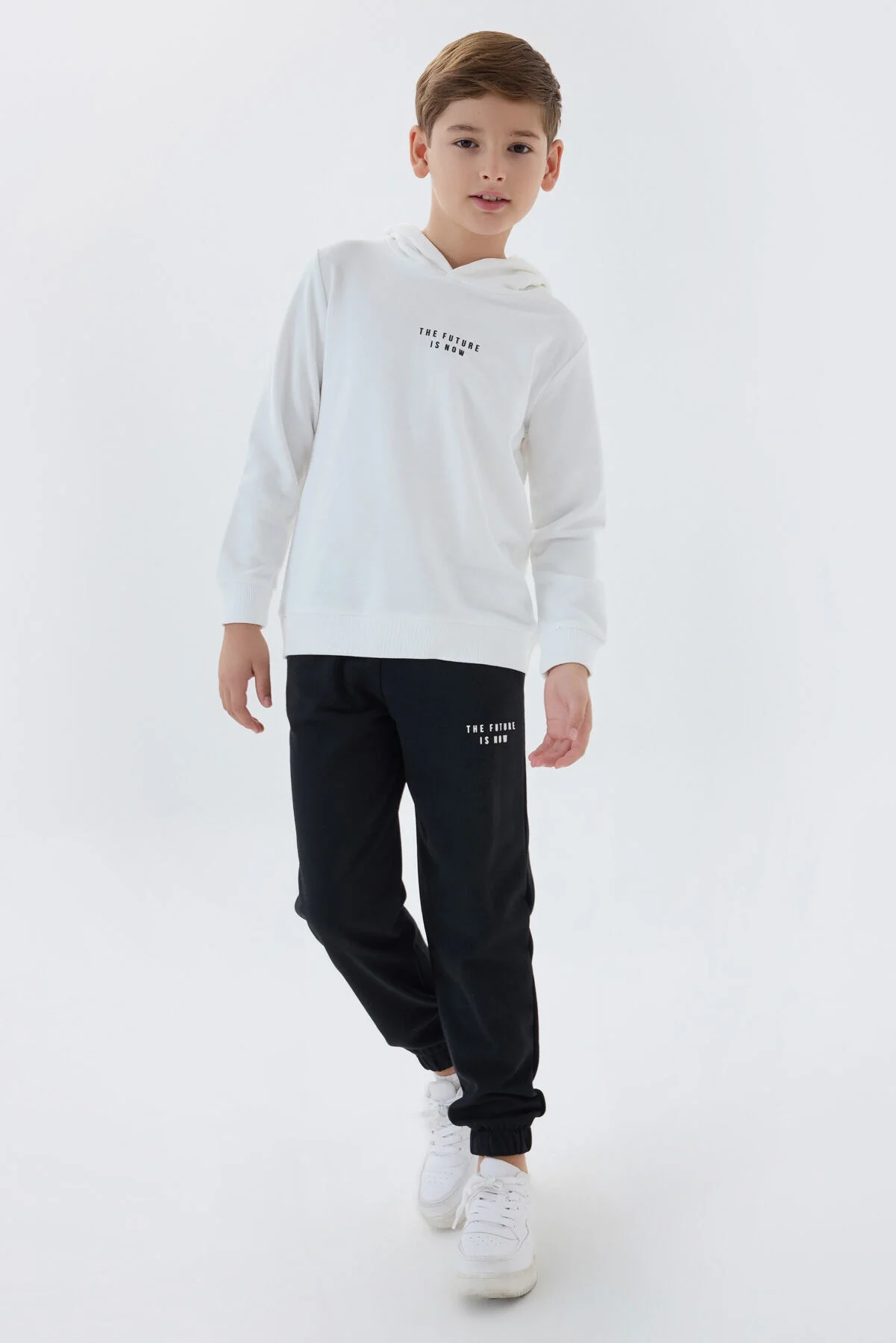 Rolypoly Erkek Çocuk Beyaz Eşofman Takımı