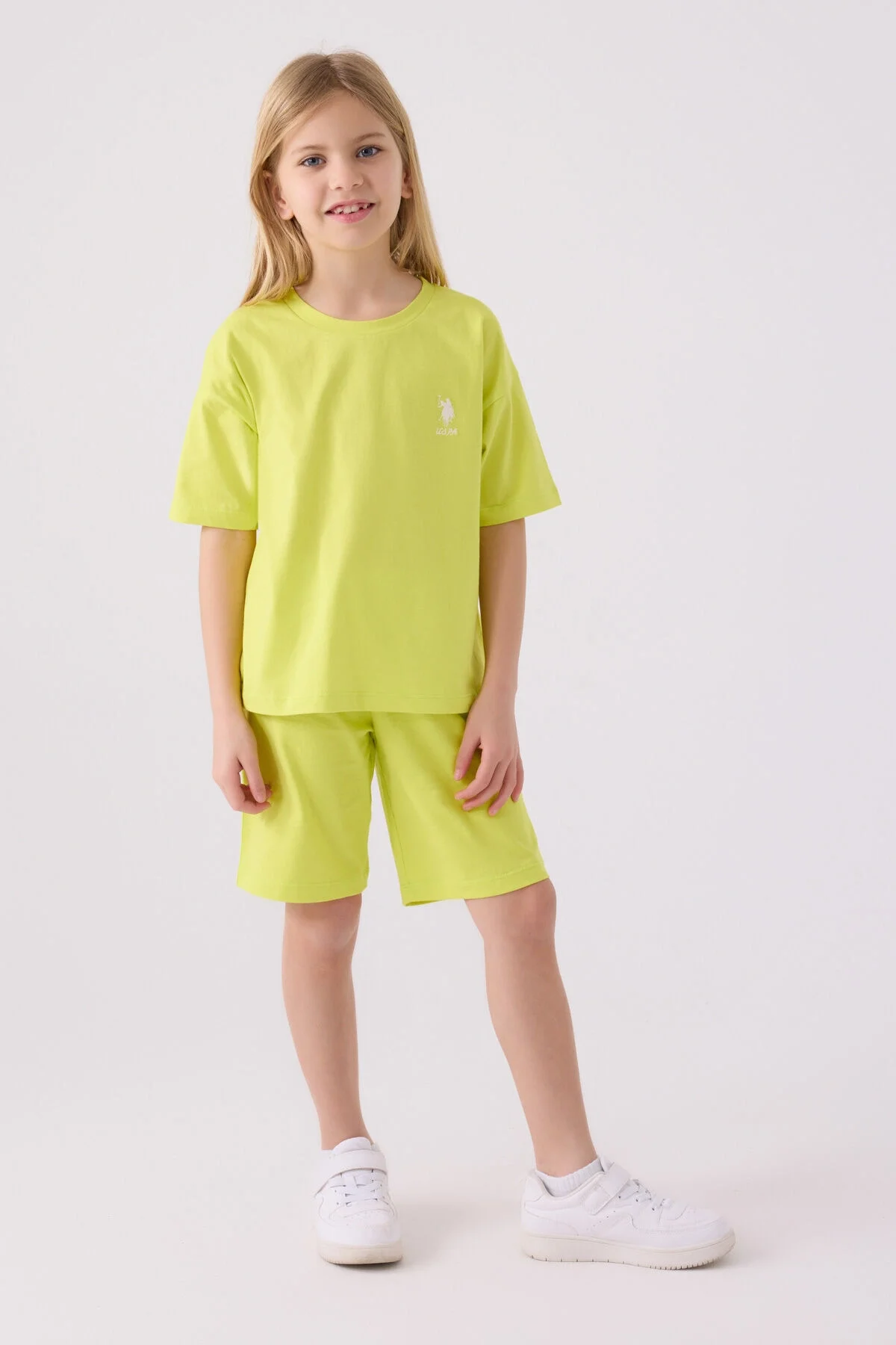 U.S. Polo Assn Kız Çocuk Sarı Bermuda Takım