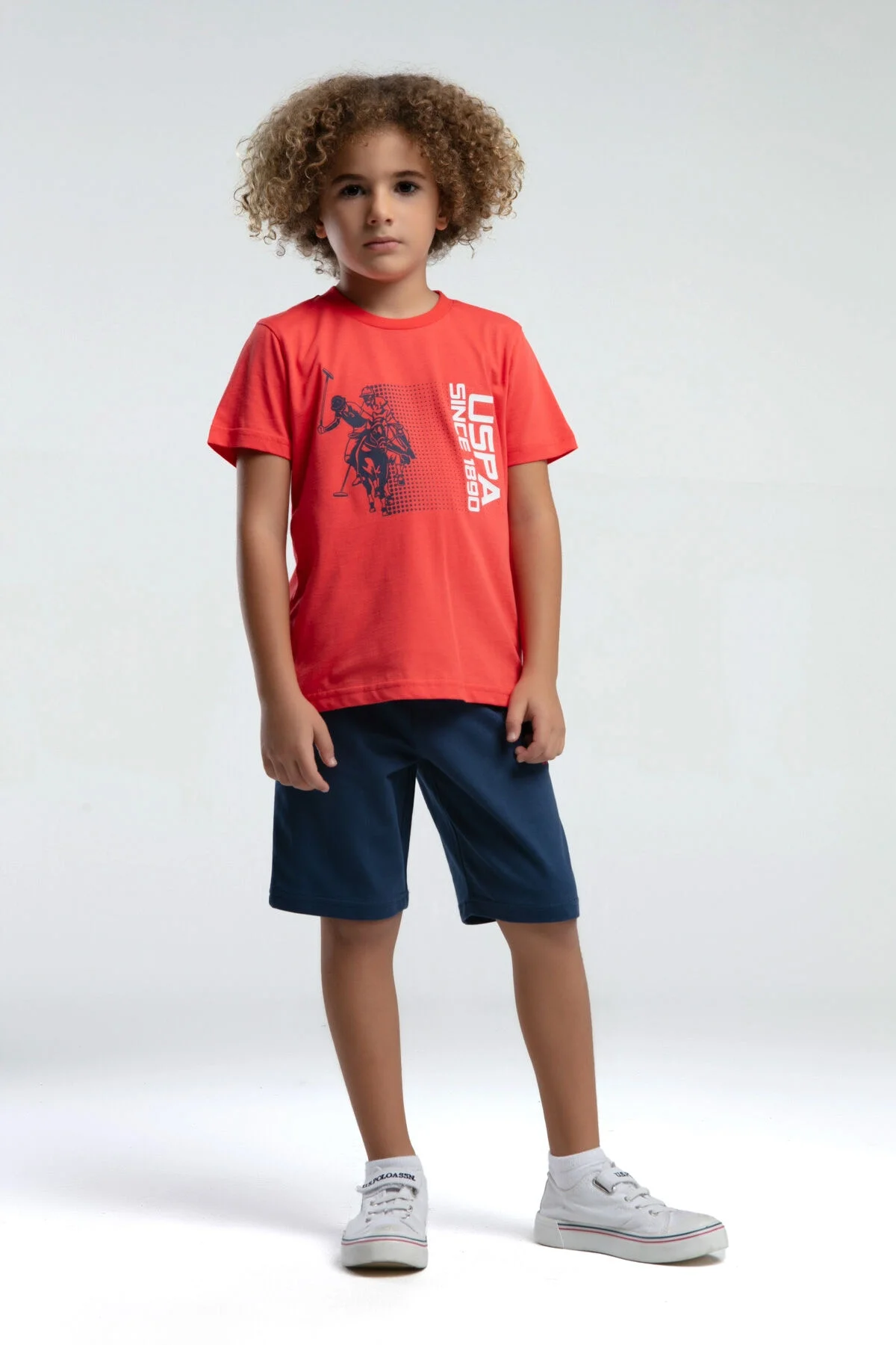 U.S. Polo Assn Erkek Çocuk Kırmızı Bermuda Takım