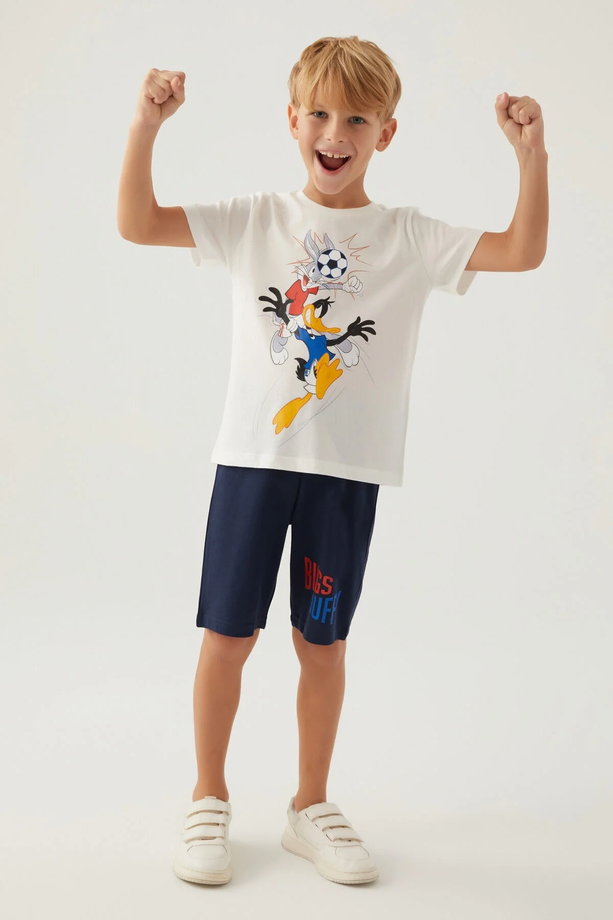 Looney Tunes Erkek Çocuk Krem Bermuda Takım