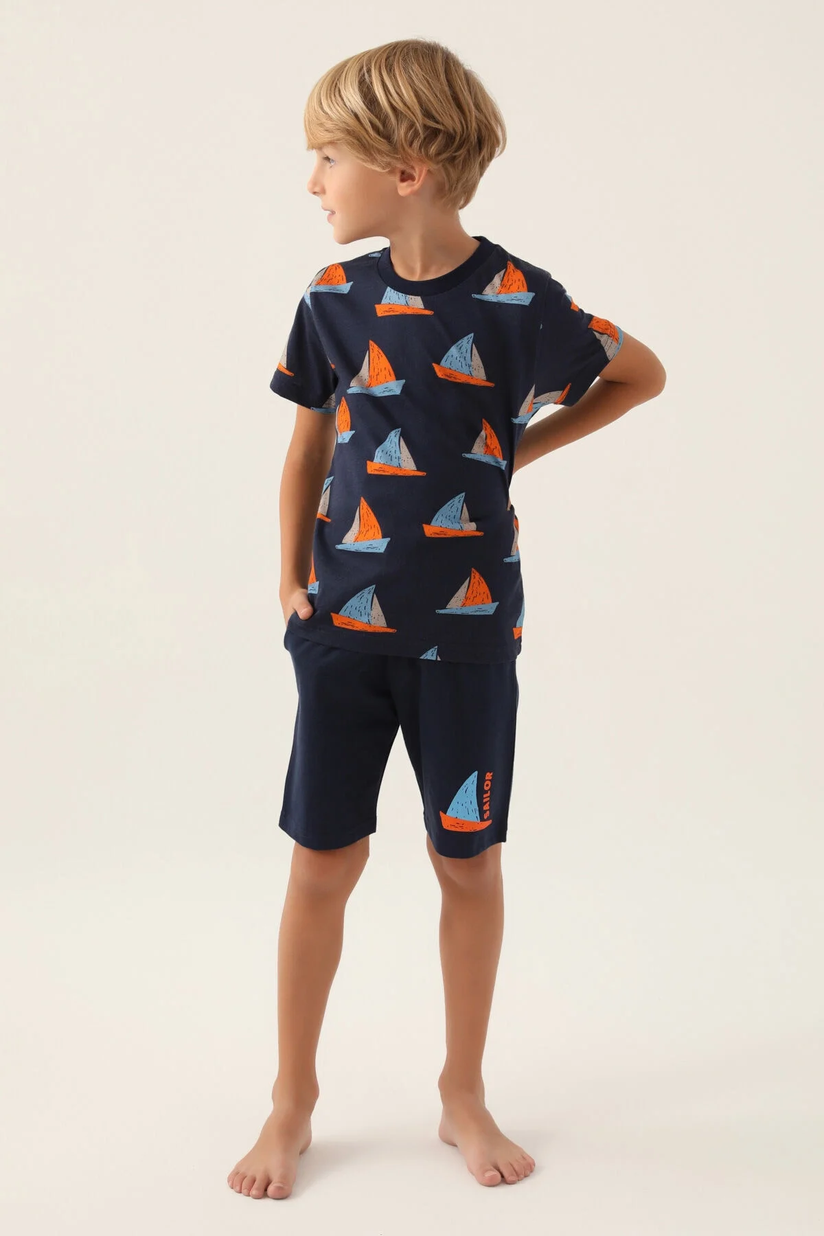 Rolypoly Erkek Çocuk Lacivert Bermuda Takım