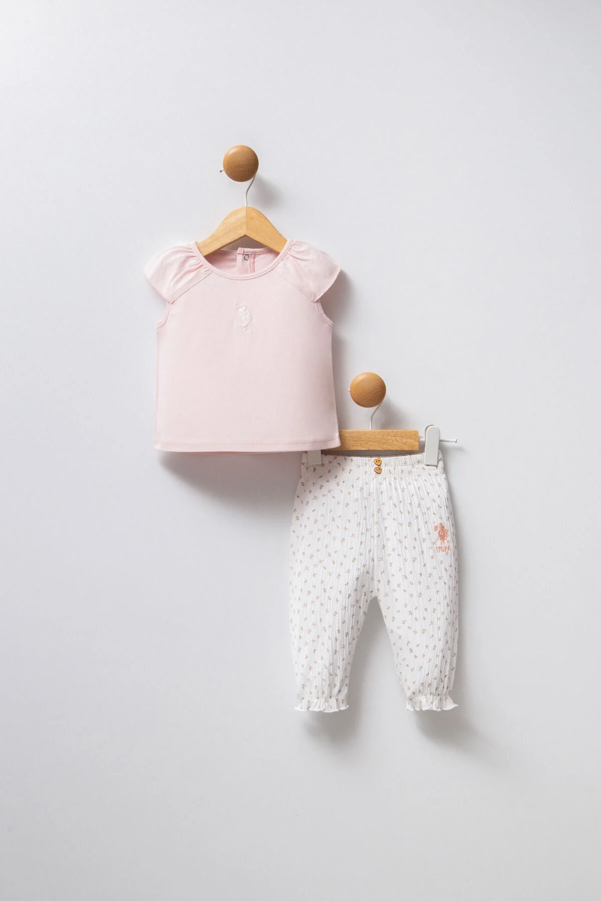 U.S. Polo Assn Kız Bebek Pembe Takım