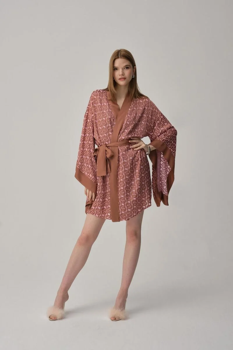 VERA - Vegan İpek Saten Kadın Gecelik Sabahlık Takımı - Neutral