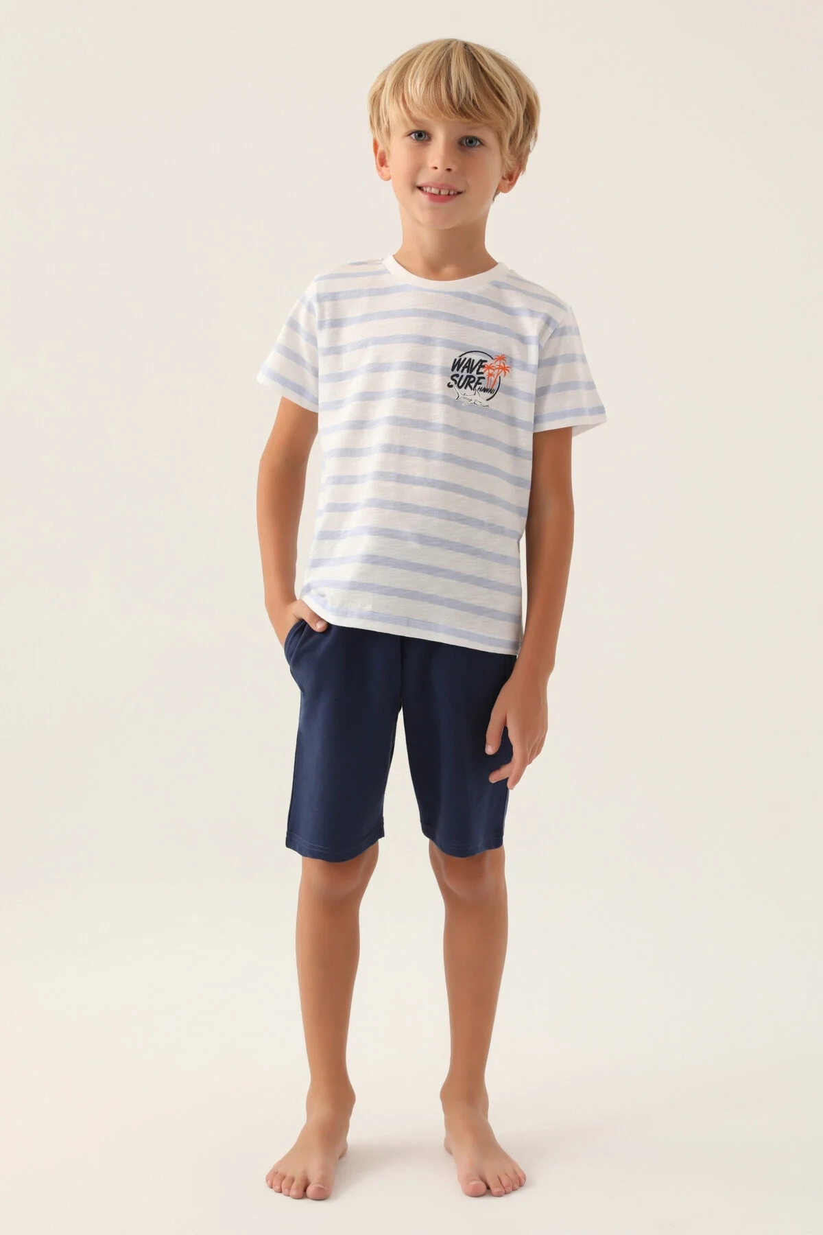 Rolypoly Erkek Çocuk Mavi Bermuda Takım