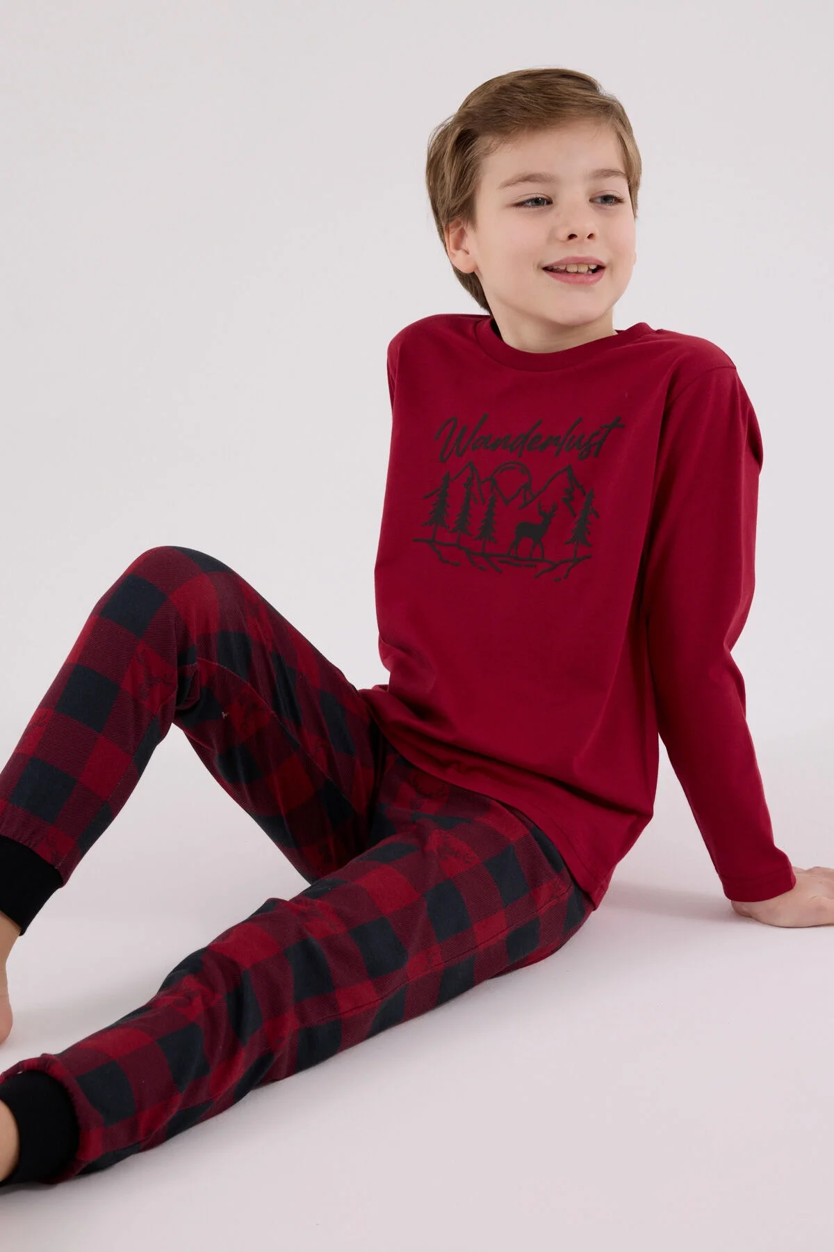 Arnetta Erkek Çocuk Bordo Pijama Takımı