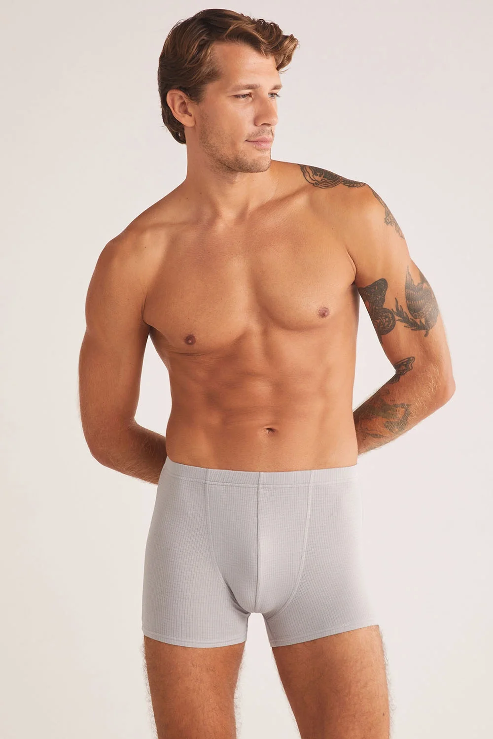 Grey Jakar Desenli Erkek Boxer