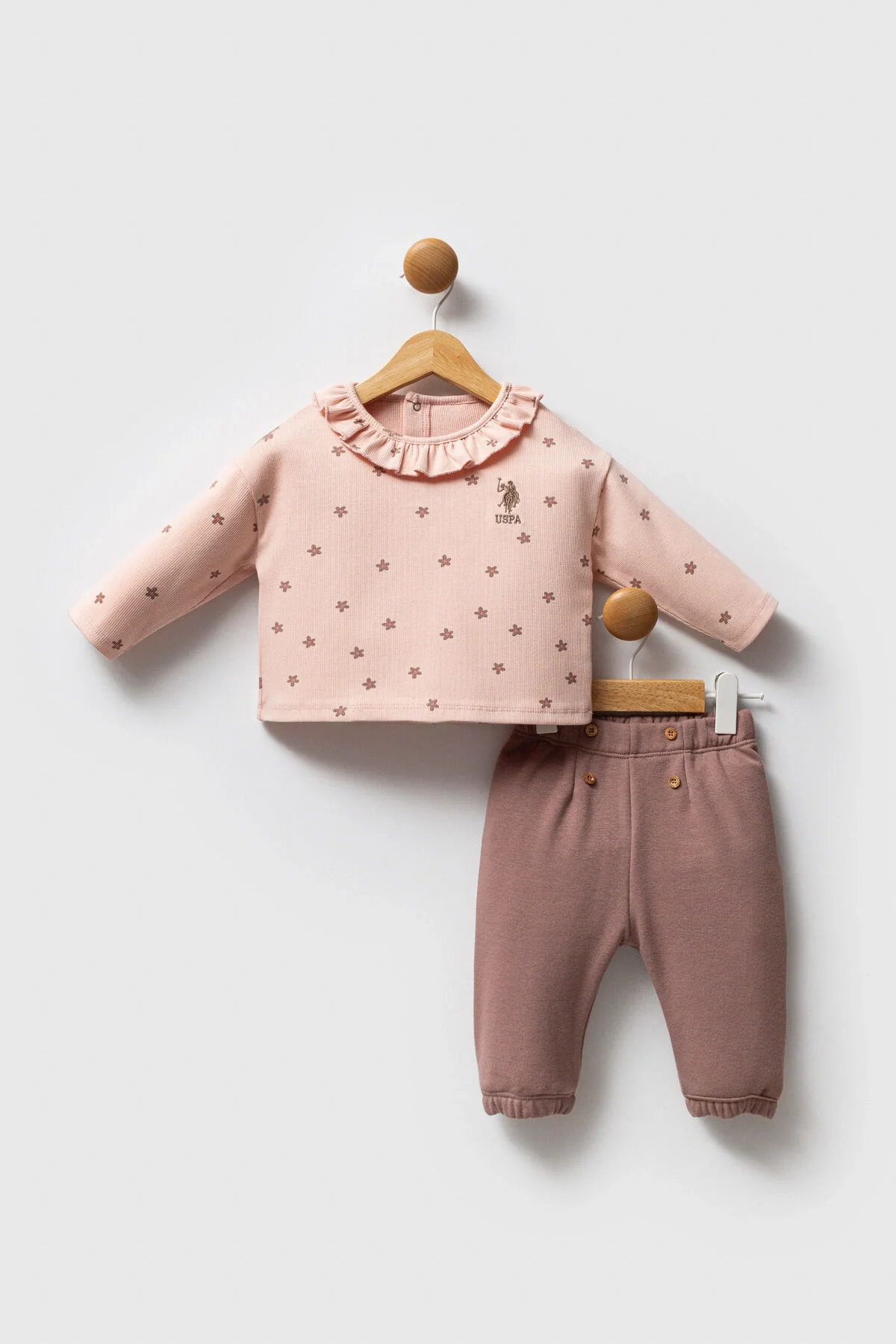 U.S. Polo Assn Kız Bebek Pembe Takım