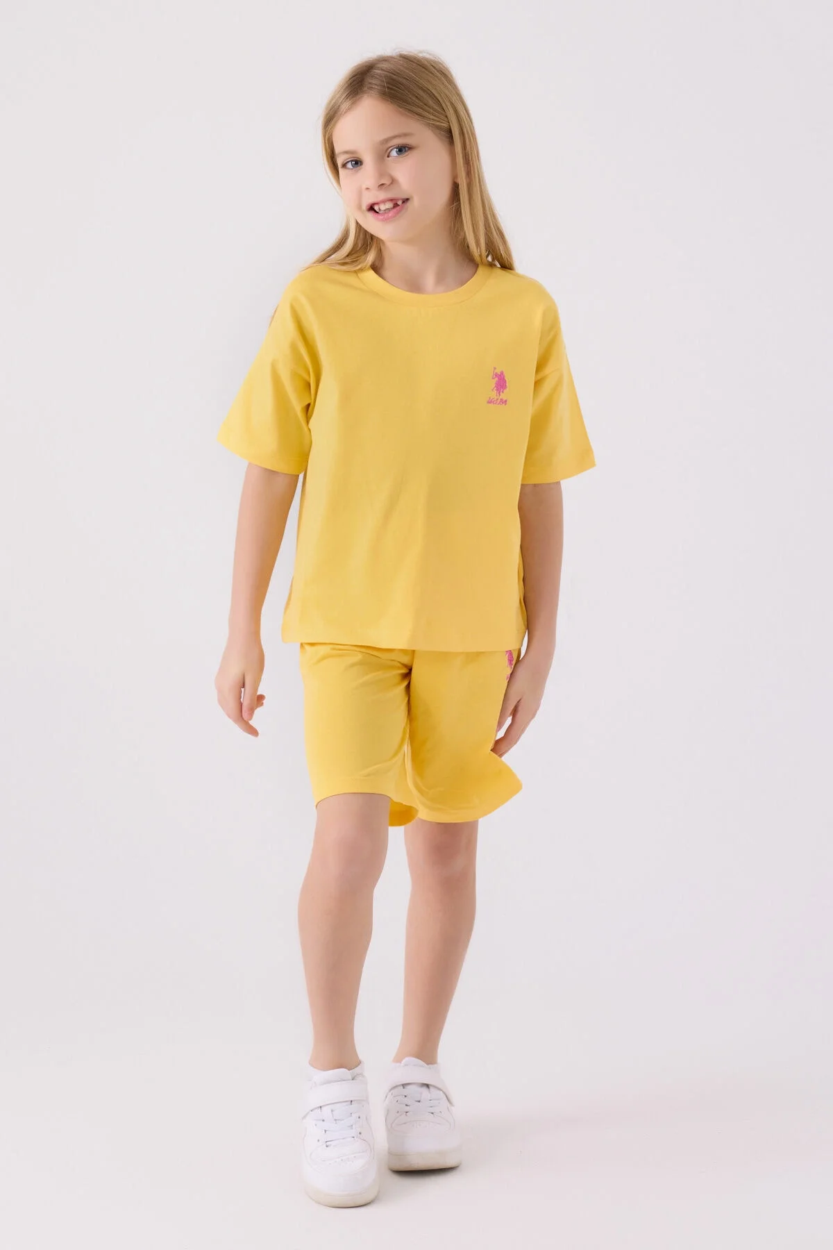U.S. Polo Assn Kız Çocuk Sarı Bermuda Takım