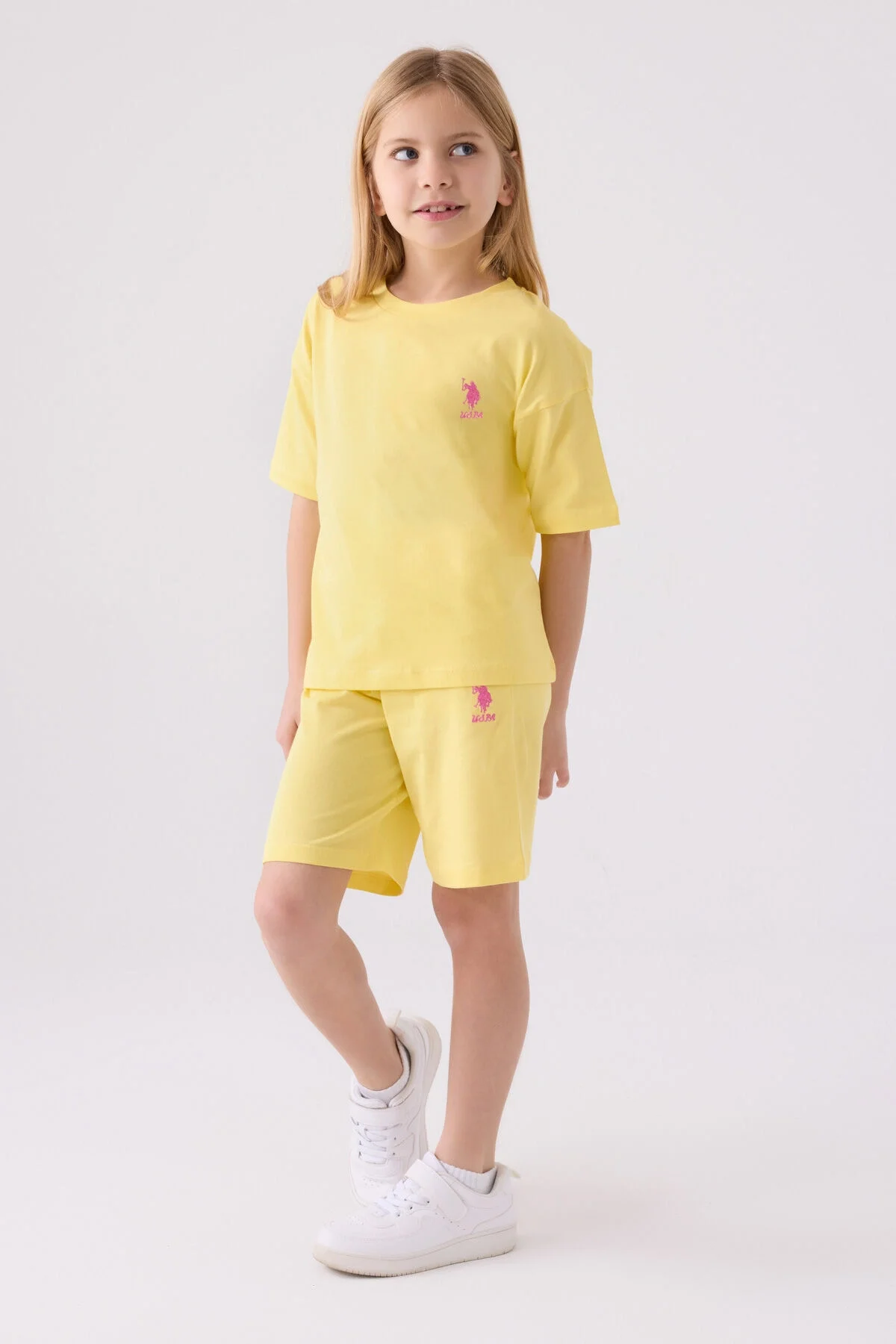 U.S. Polo Assn Kız Çocuk Sarı Bermuda Takım
