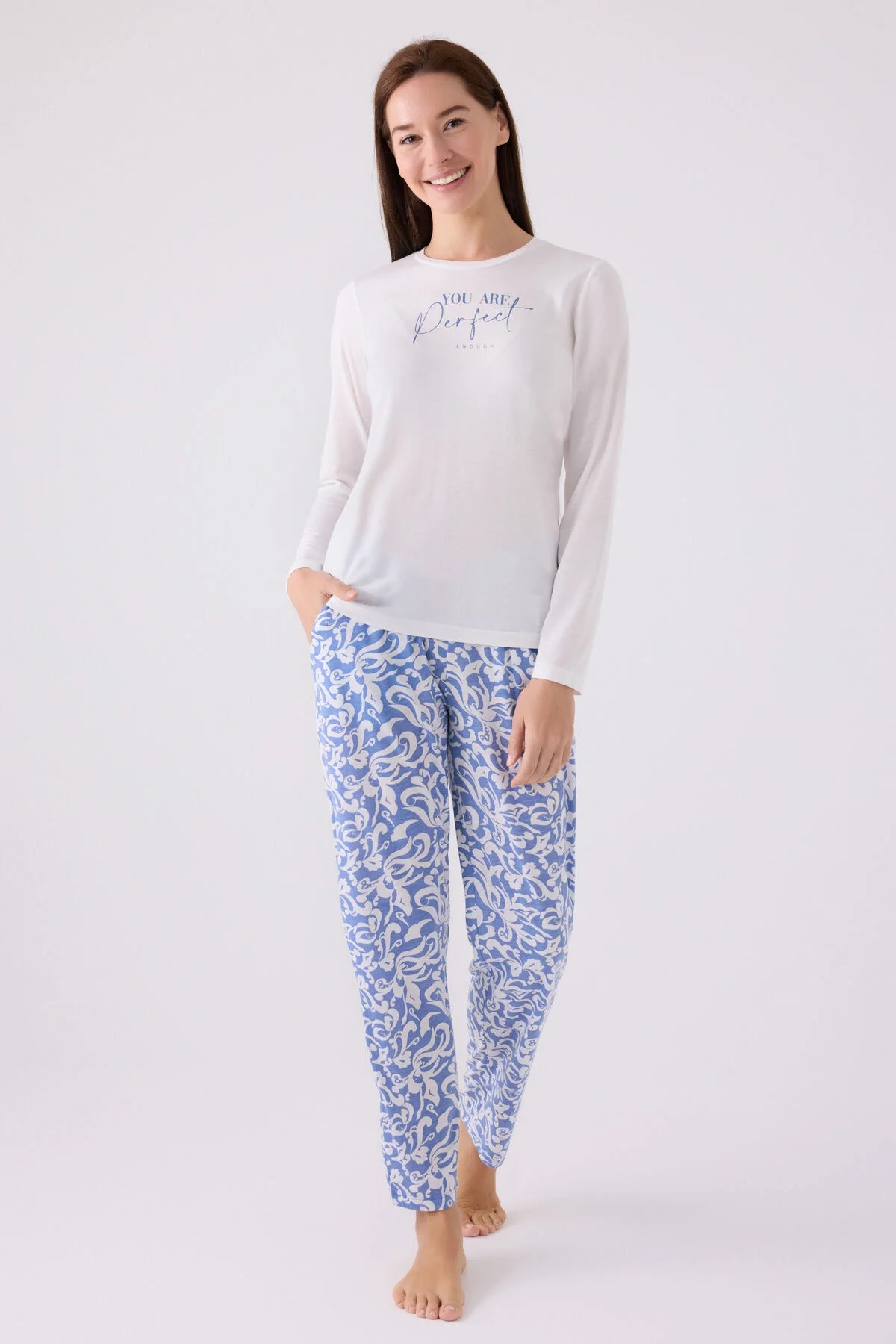 Arnetta Kadın Beyaz Pijama Takımı