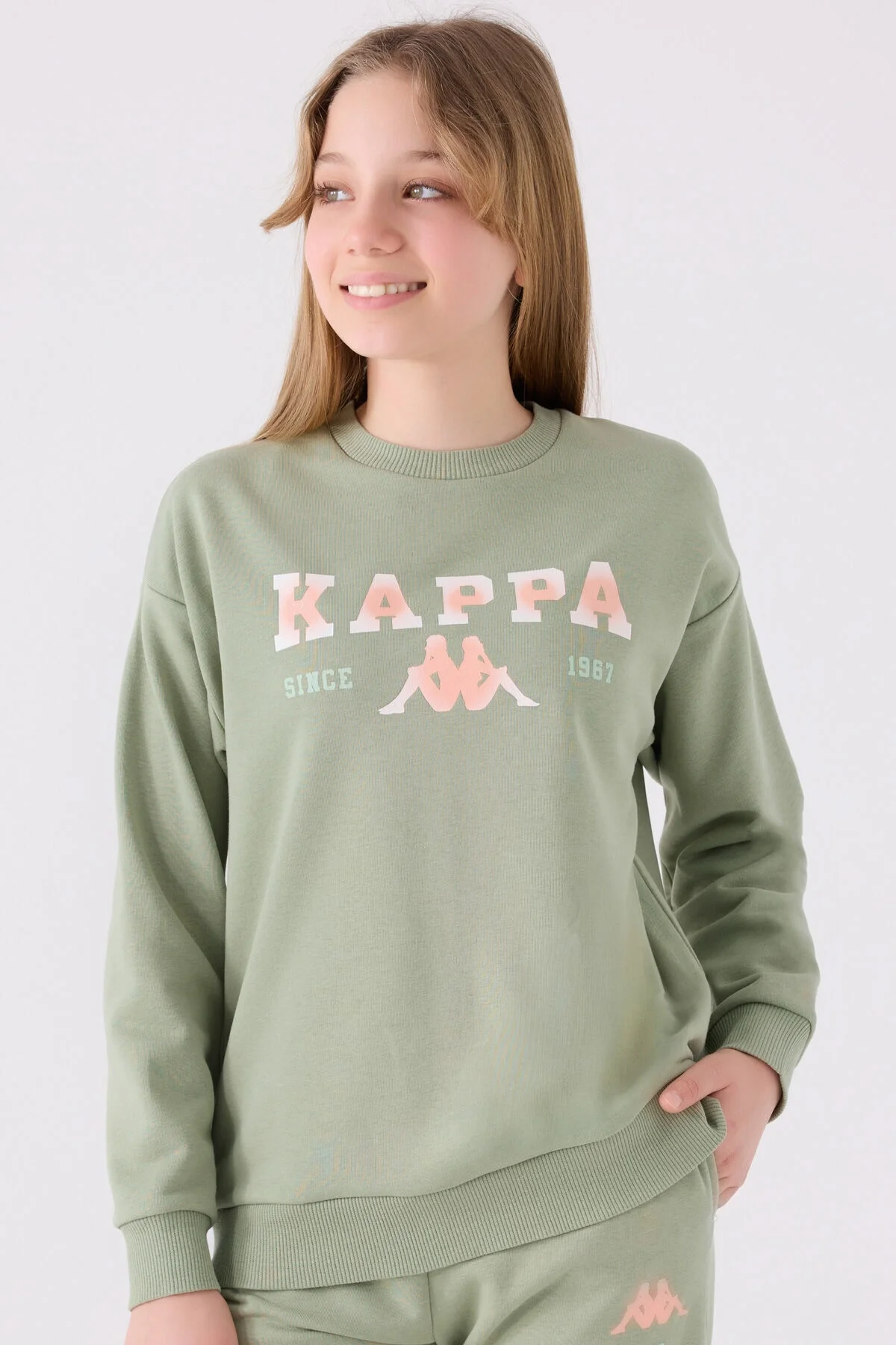 Kappa Kız Çocuk Haki Sweatshirt