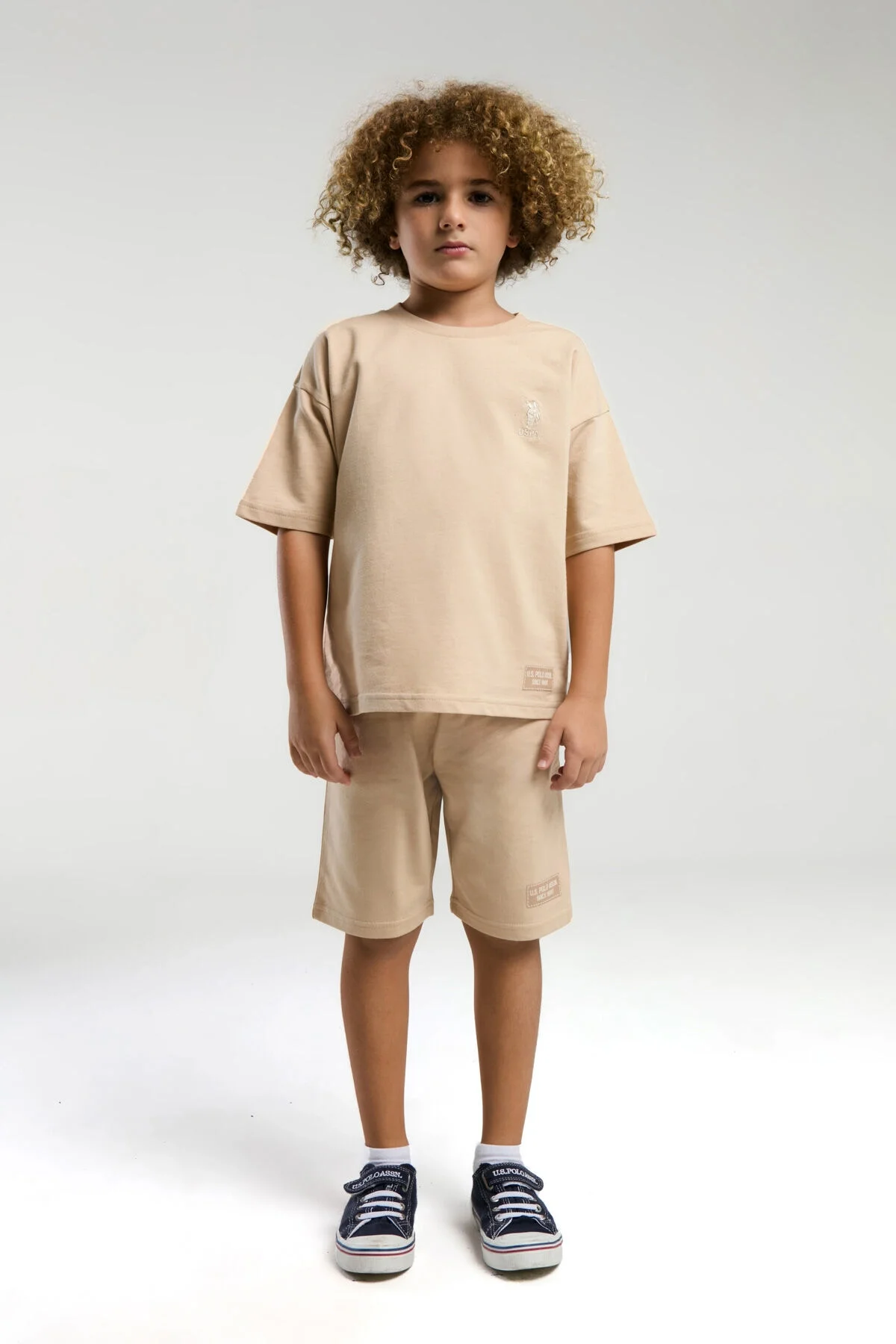 U.S. Polo Assn Erkek Çocuk Krem Bermuda Takım