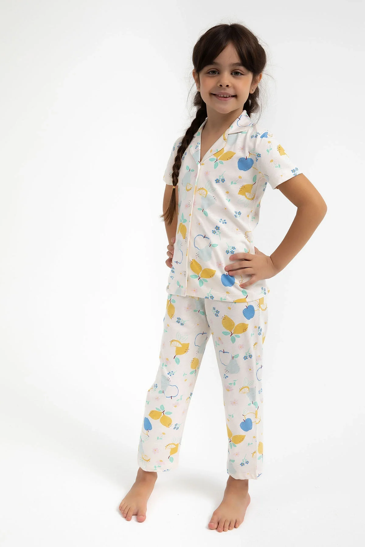 Rolypoly Kız Çocuk Beyaz Pijama Takımı