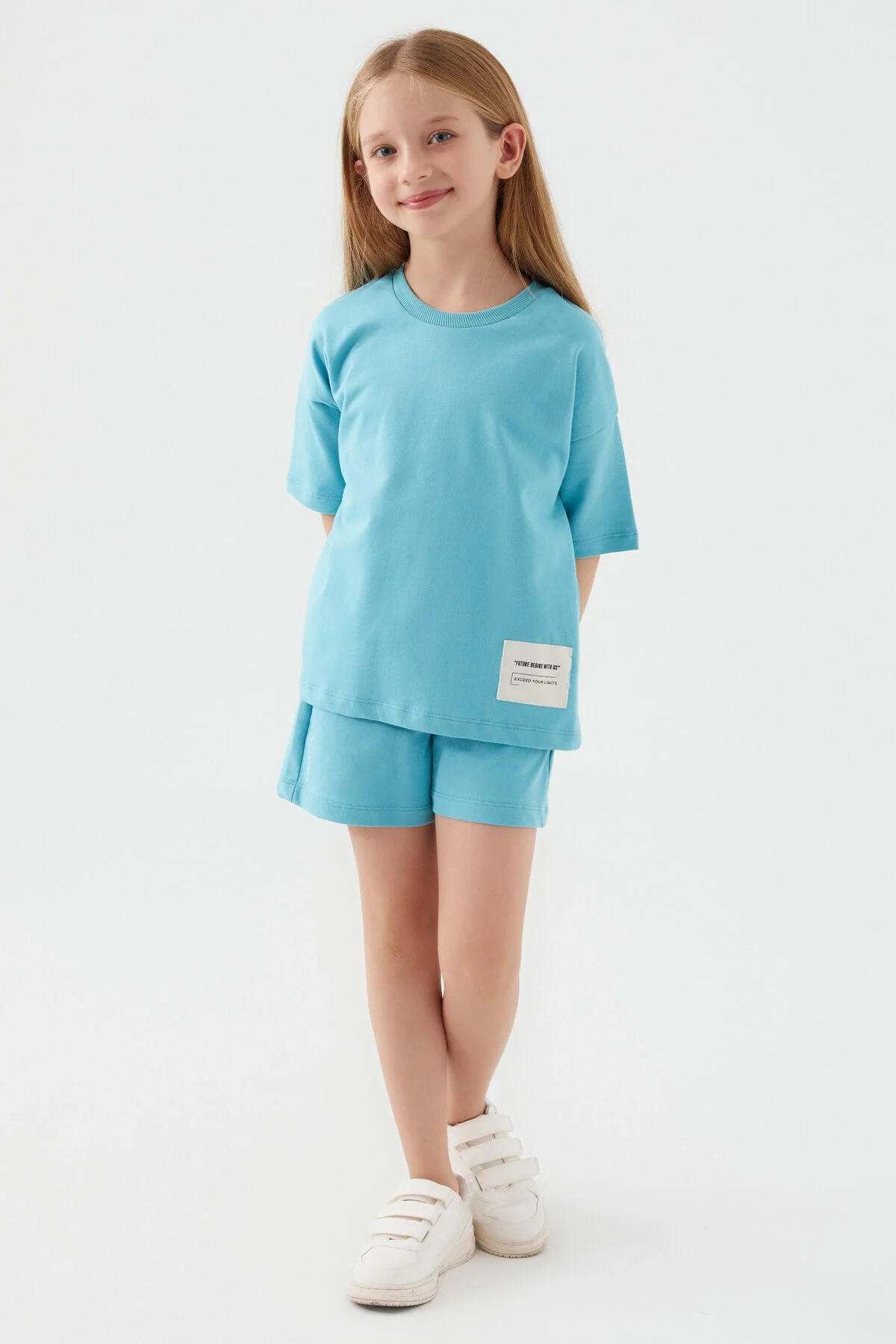 Rolypoly Kız Çocuk Mavi Şort Takım