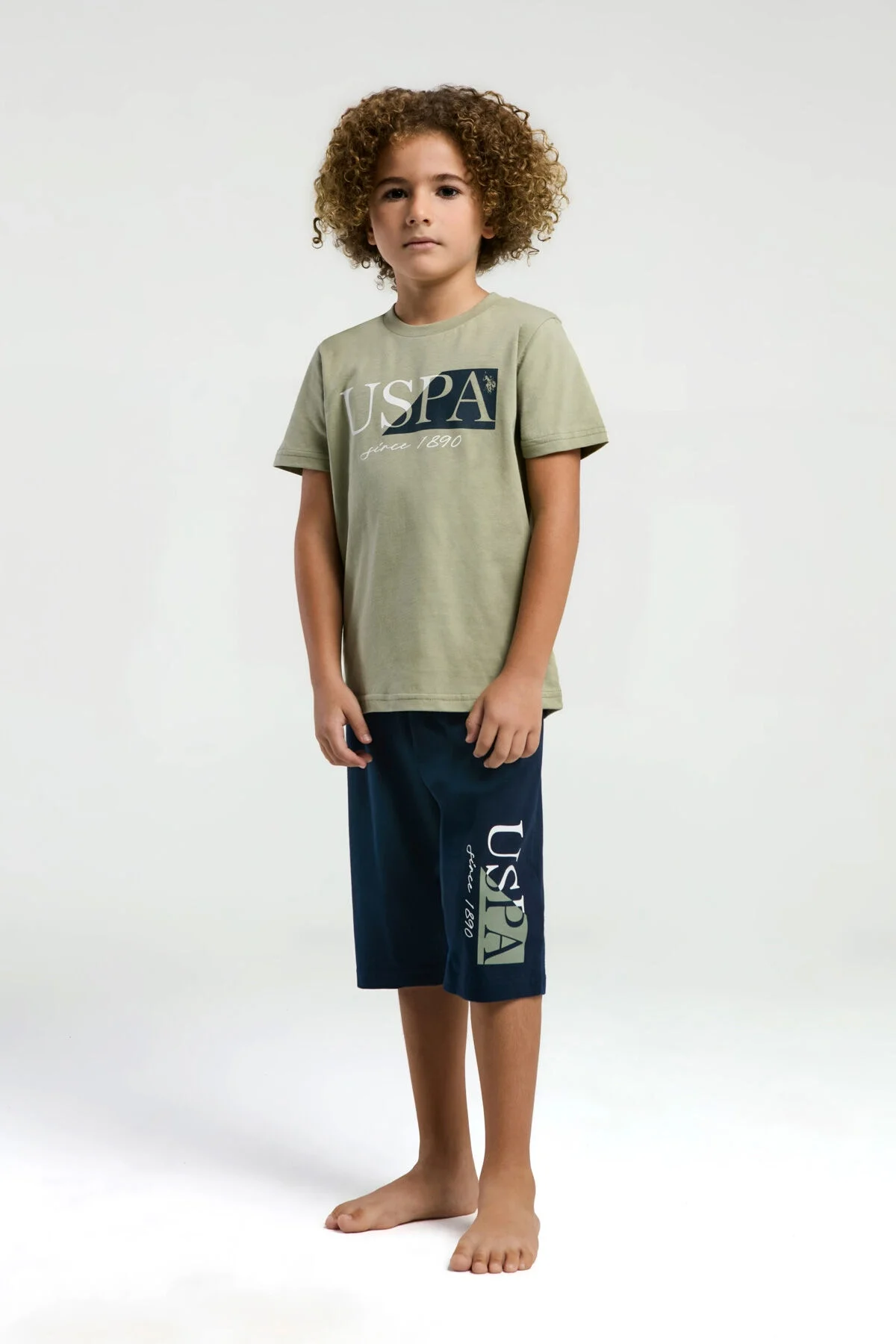 U.S. Polo Assn Erkek Çocuk Yeşil Kapri Takım