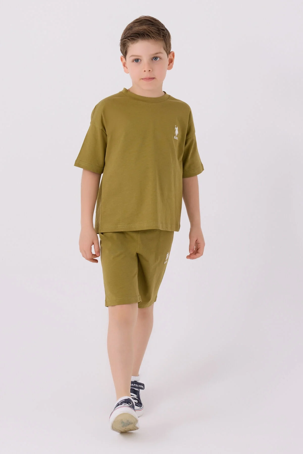 U.S. Polo Assn Erkek Çocuk Yeşil Bermuda Takım