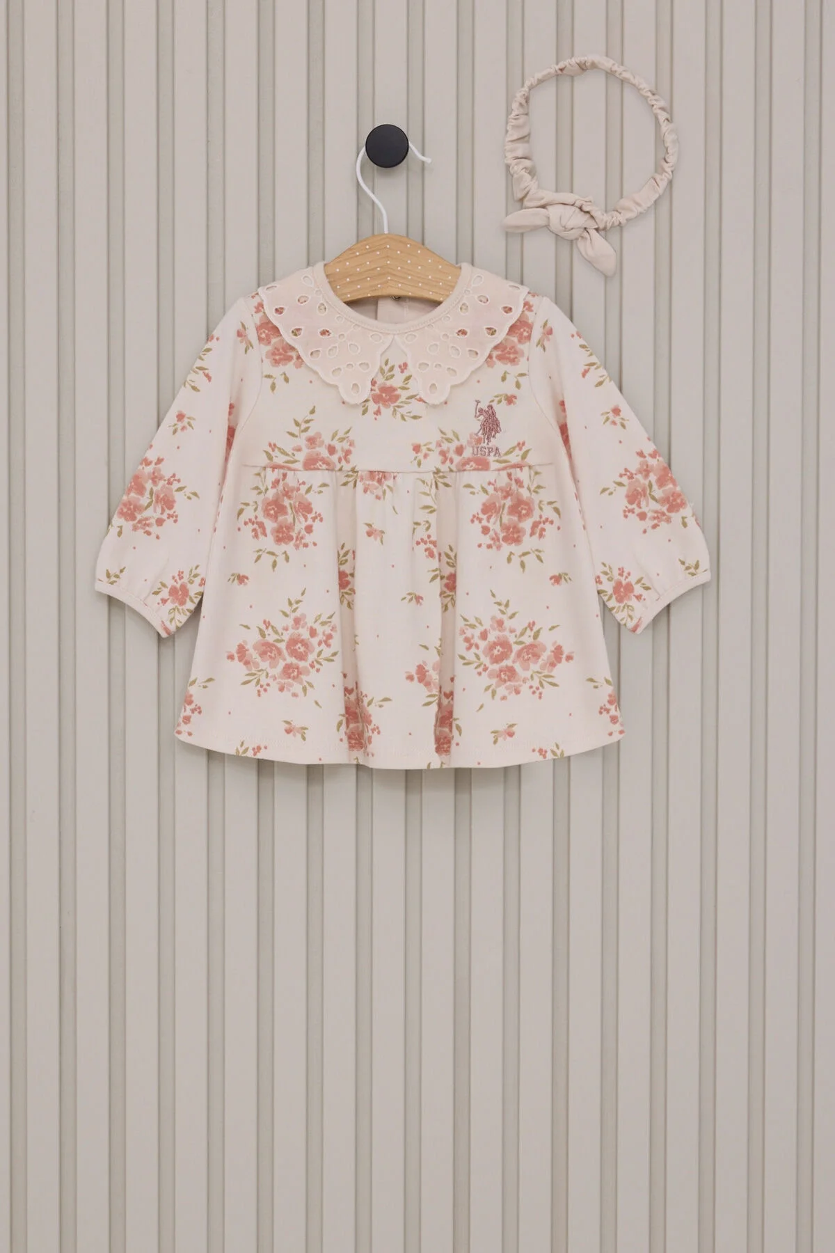 U.S. Polo Assn Kız Bebek Krem Elbise