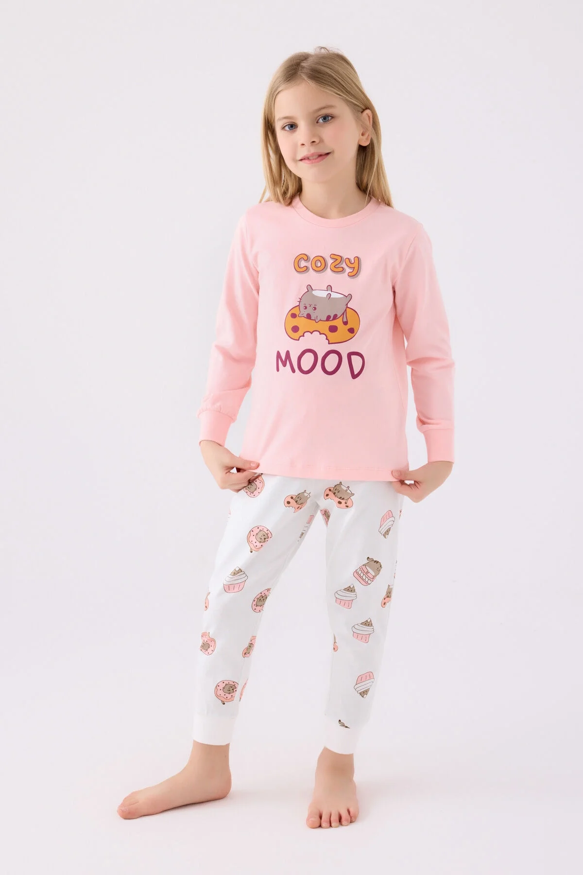 Rolypoly Kız Çocuk Pembe Pijama Takımı