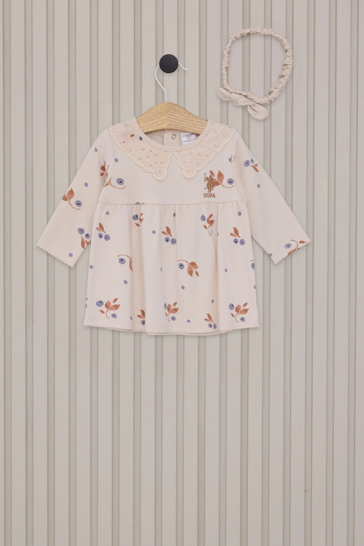 U.S. Polo Assn Kız Bebek Krem Elbise