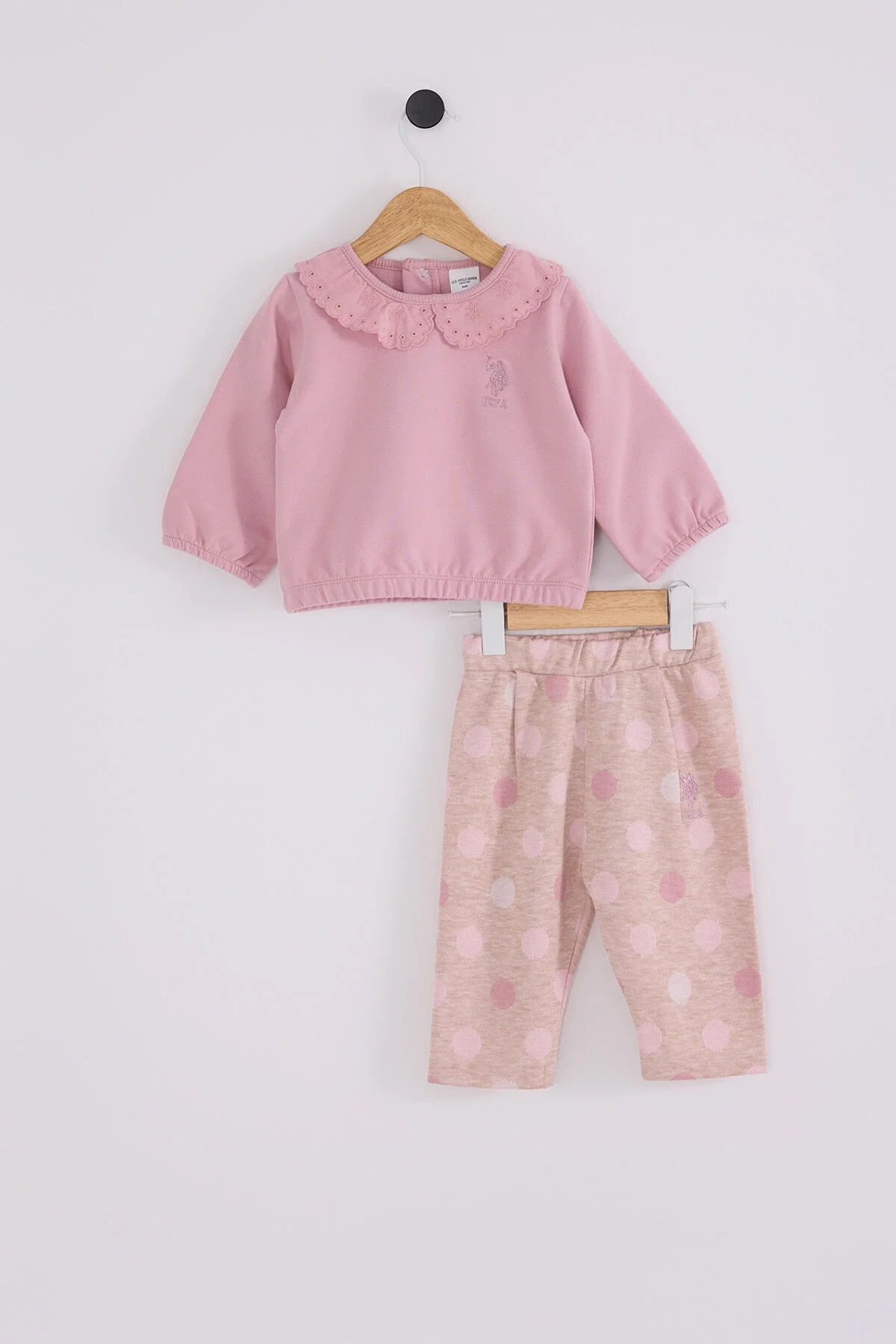 U.S. Polo Assn Kız Bebek Pembe Takım