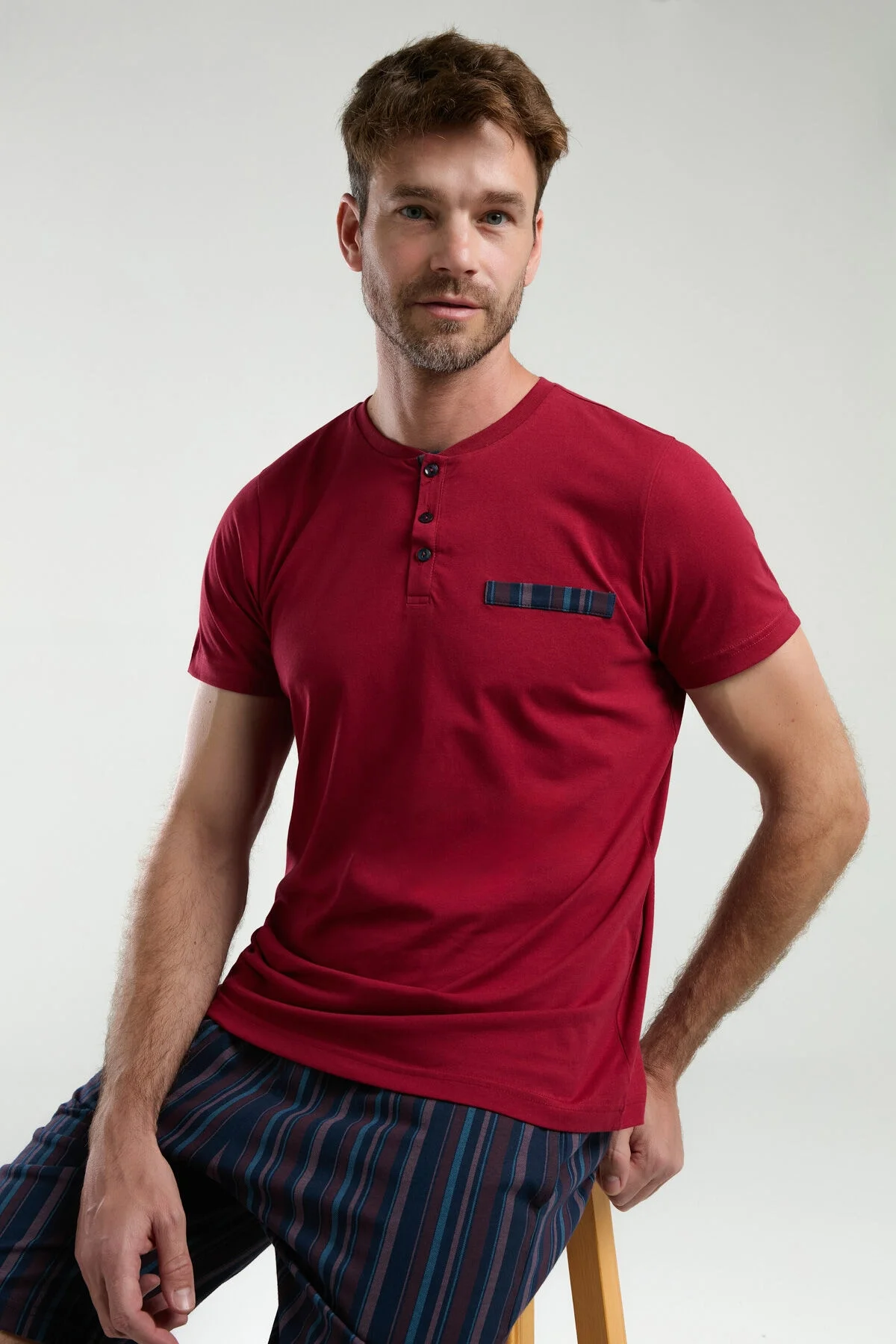 Arnetta Erkek Bordo Pijama Takımı