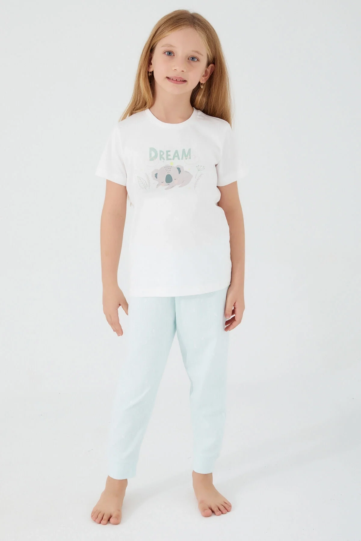 Rolypoly Kız Çocuk Mavi Pijama Takımı