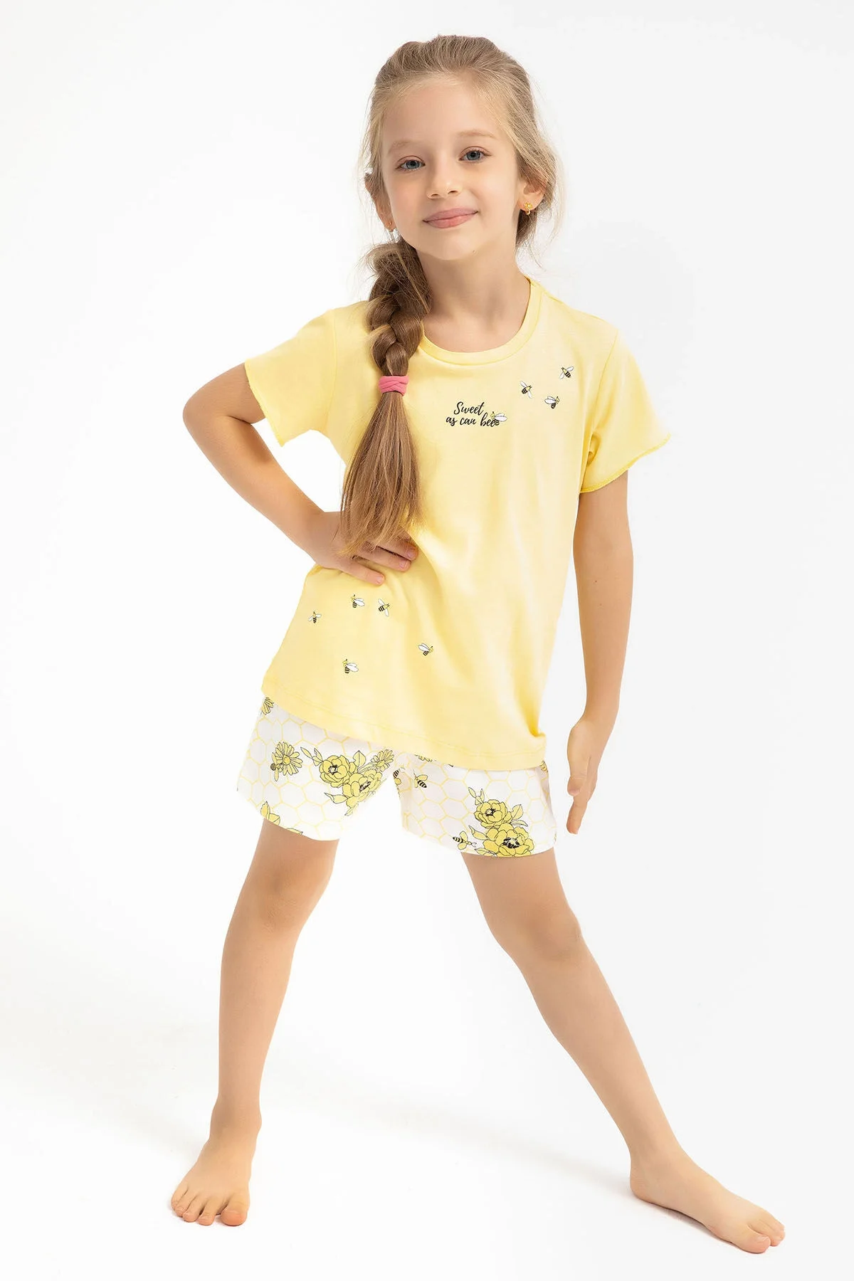 Rolypoly Kız Çocuk Sarı Şort Takım