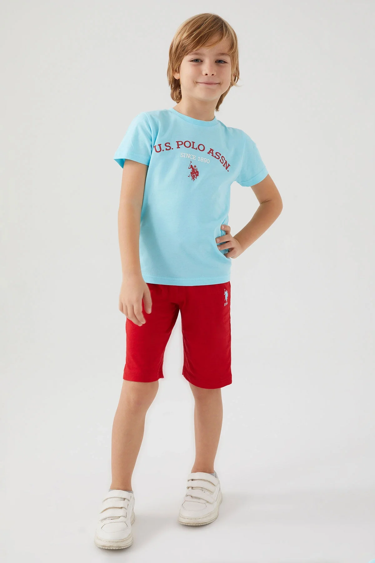 U.S. Polo Assn Erkek Çocuk Mavi Bermuda Takım