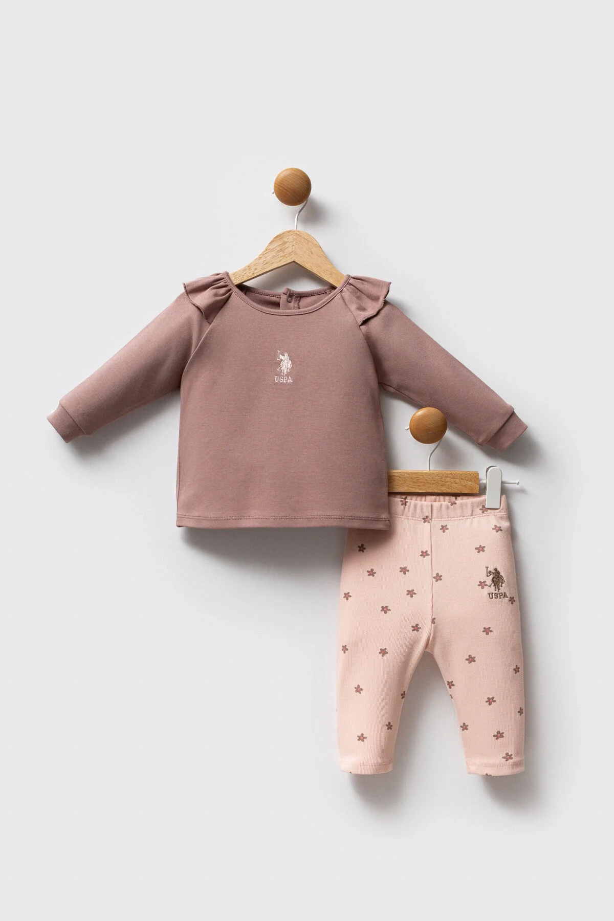 U.S. Polo Assn Kız Bebek Kahverengi Takım