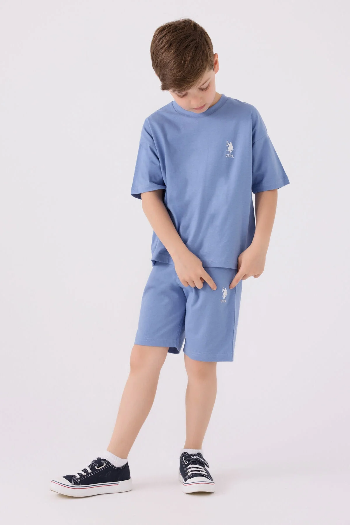 U.S. Polo Assn Erkek Çocuk Mavi Bermuda Takım