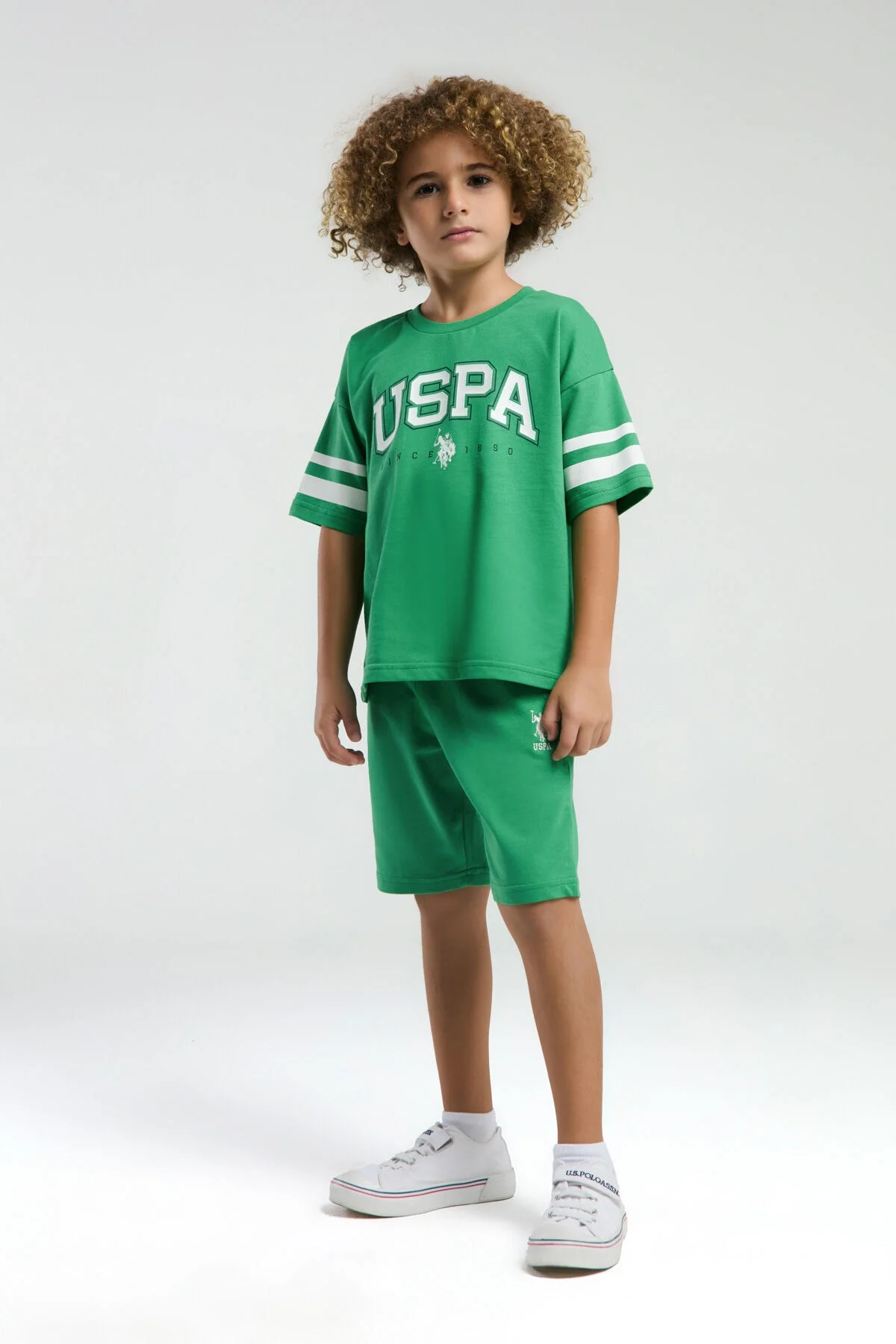 U.S. Polo Assn Erkek Çocuk Yeşil Bermuda Takım