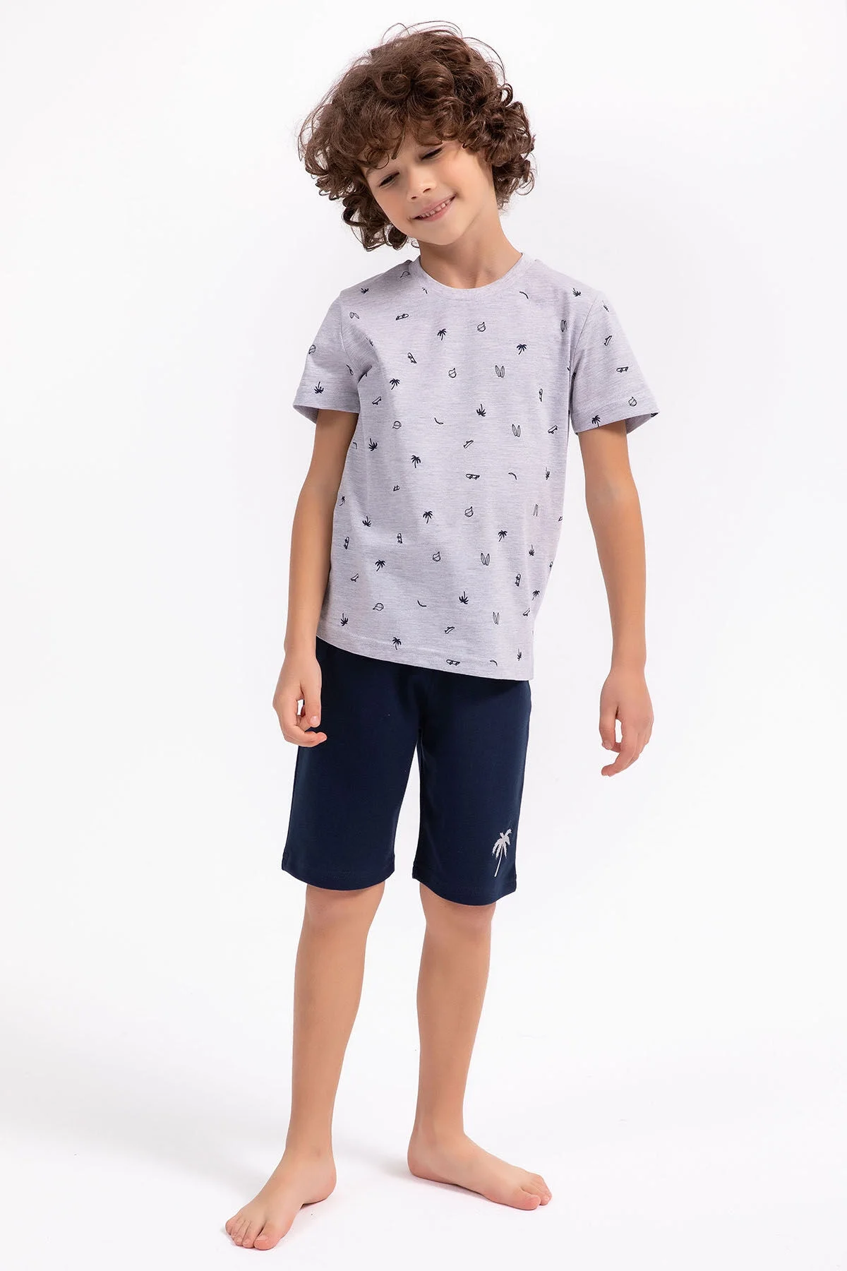 Rolypoly Erkek Çocuk Gri Bermuda Takım