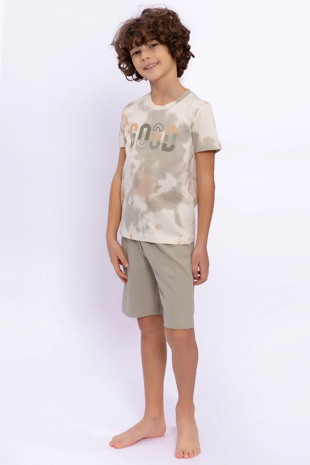 Arnetta Erkek Çocuk Beyaz Bermuda Takım