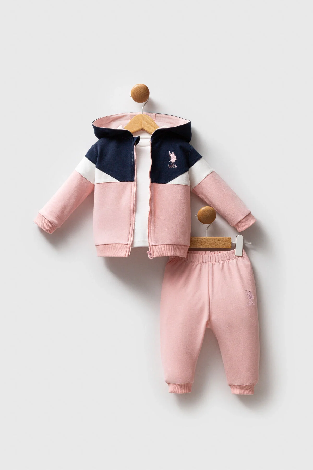 U.S. Polo Assn Kız Bebek Pembe Takım