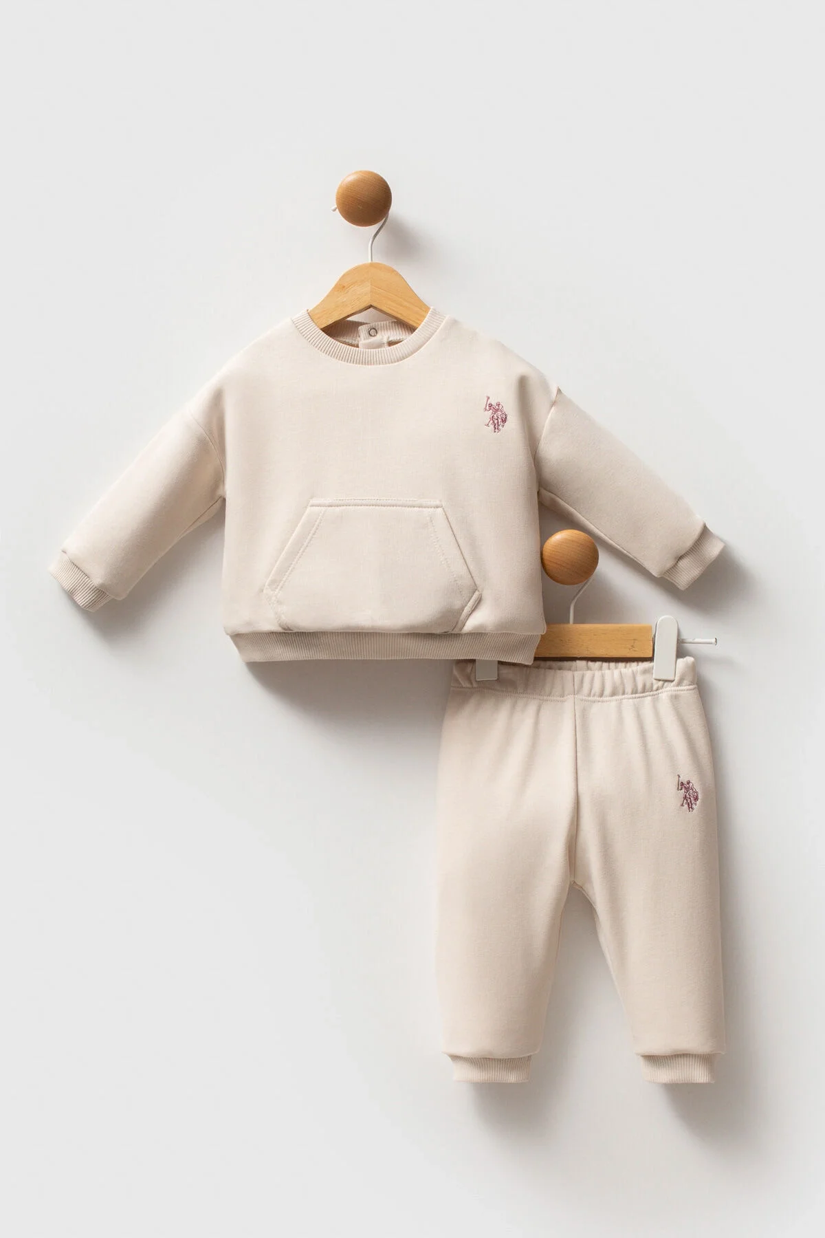 U.S. Polo Assn Kız Bebek Krem Takım