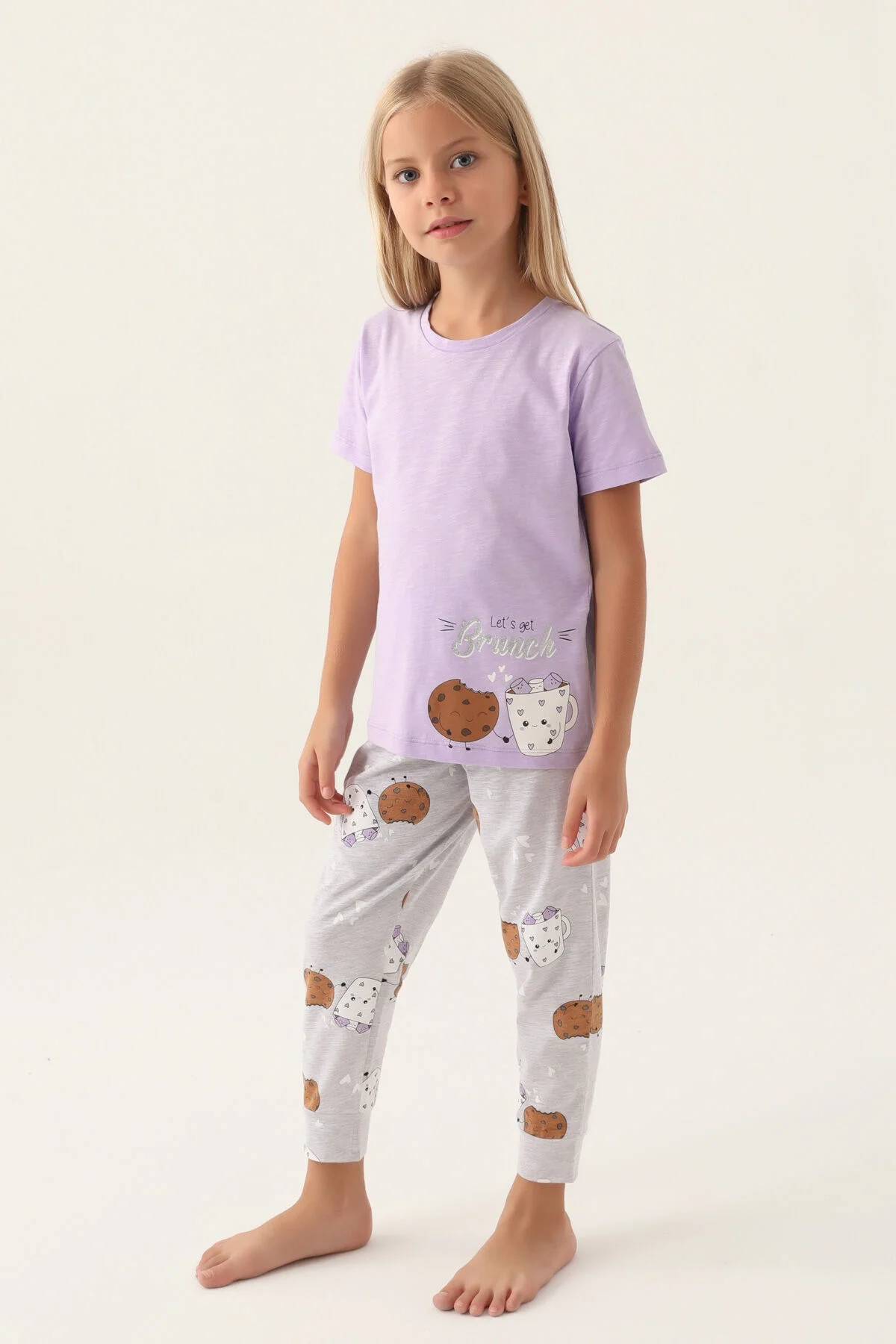 Arnetta Kız Çocuk Mor Pijama Takımı