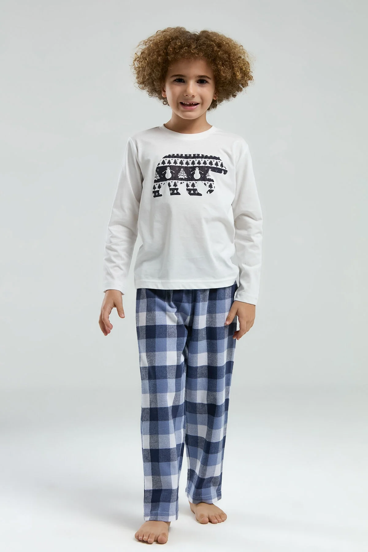 Rolypoly Erkek Çocuk Beyaz Pijama Takımı