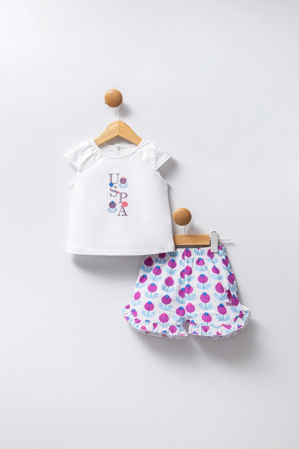 U.S. Polo Assn Kız Bebek Beyaz Takım