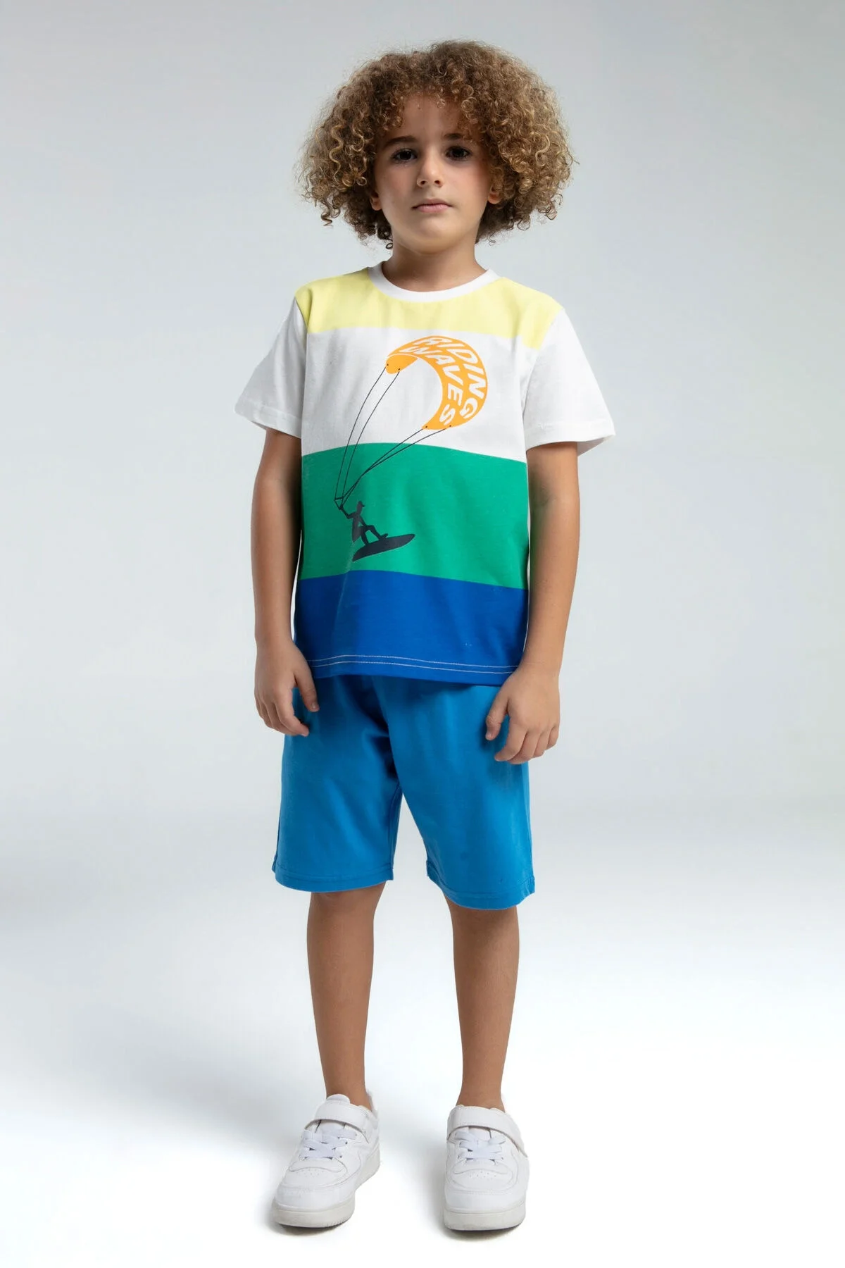 Rolypoly Erkek Çocuk Beyaz Bermuda Takım