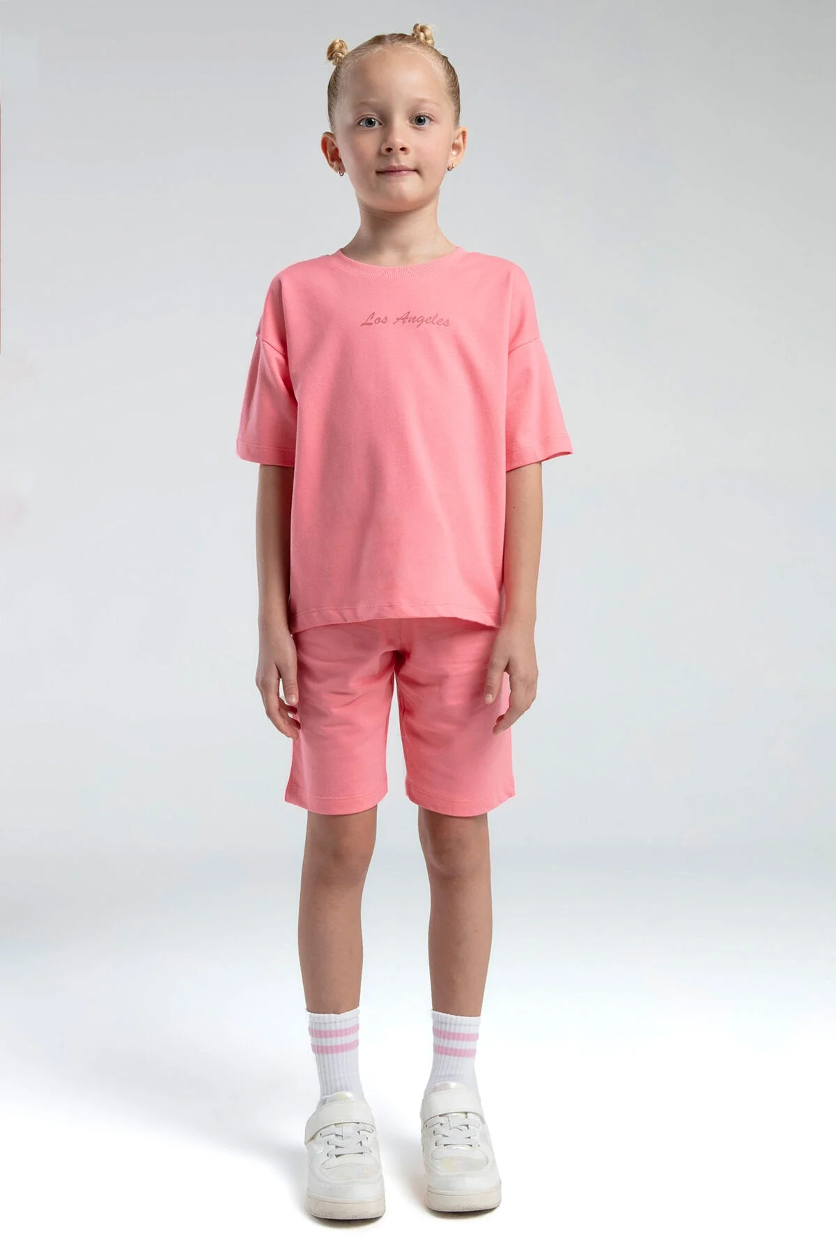 Rolypoly Kız Çocuk Pembe Bermuda Takım