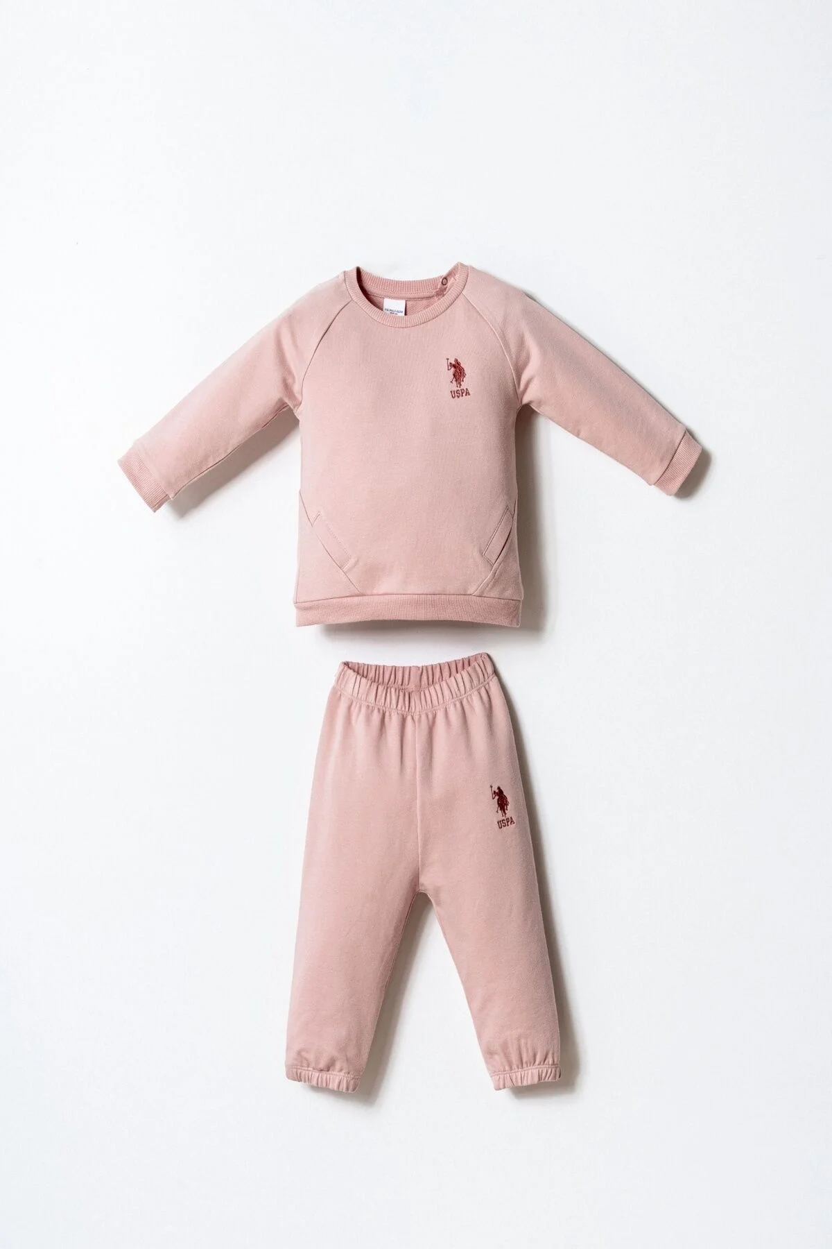 U.S. Polo Assn Kız Bebek Pembe Takım