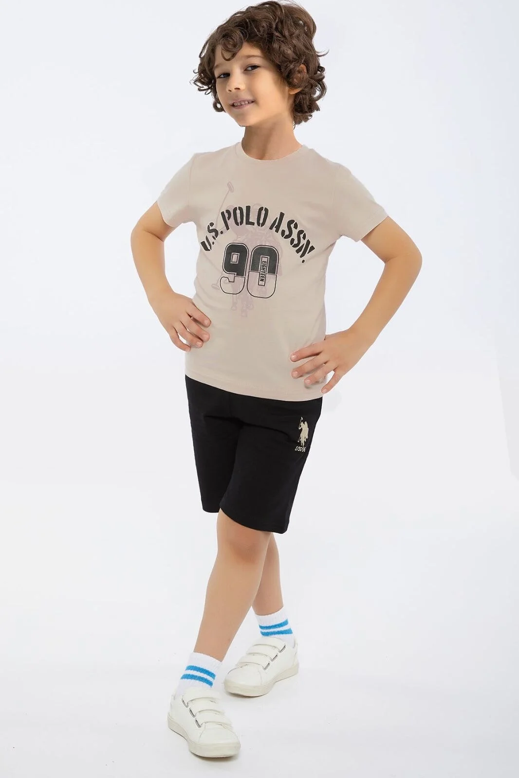 U.S. Polo Assn Erkek Çocuk Kahverengi Bermuda Takım